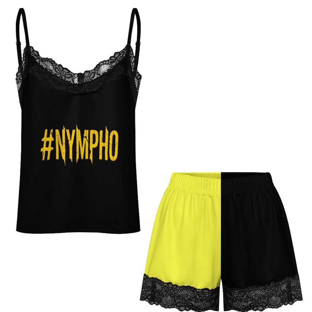 #NYMPHO Lace Trim Pajama Set