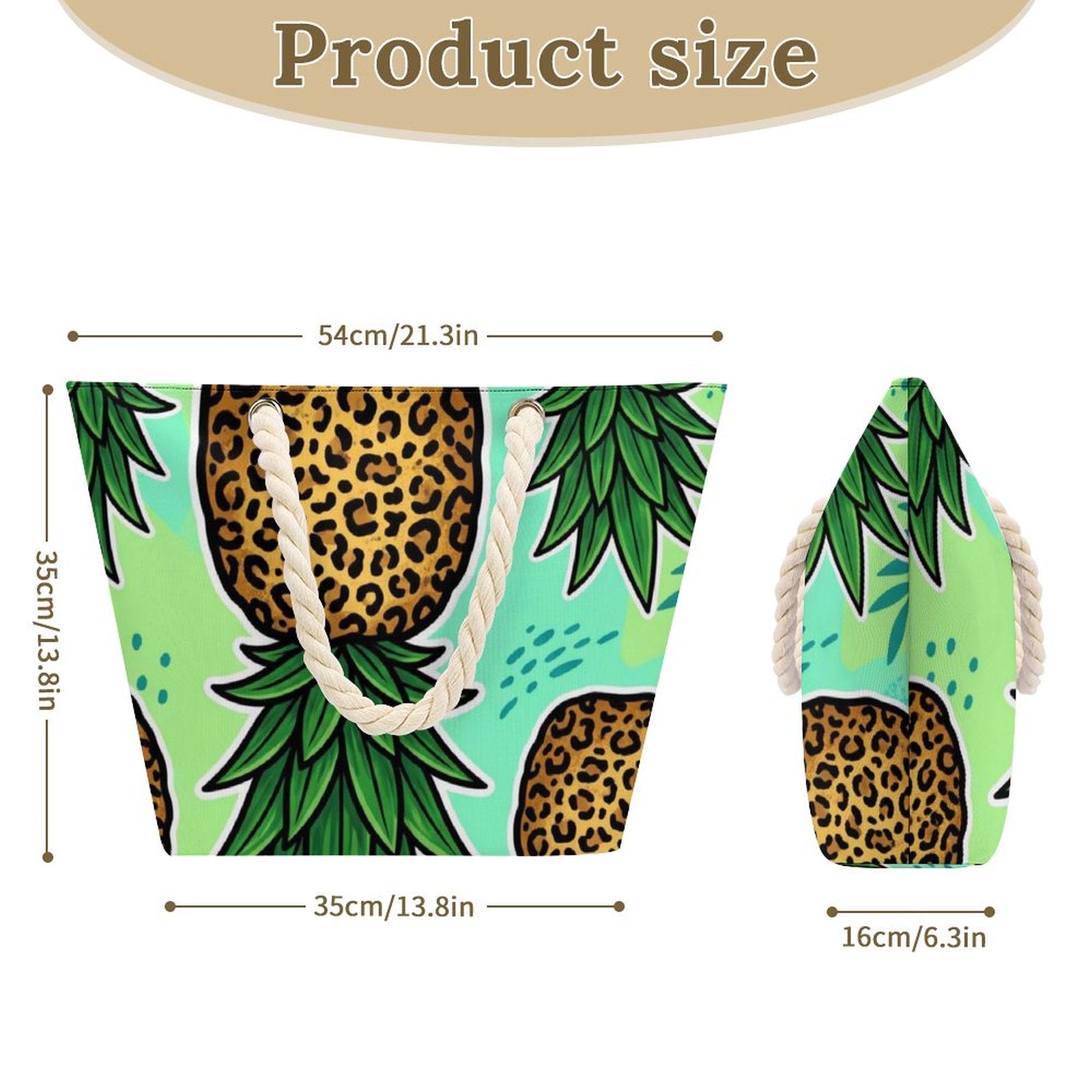 Pineapple Large Jute Tote Bag