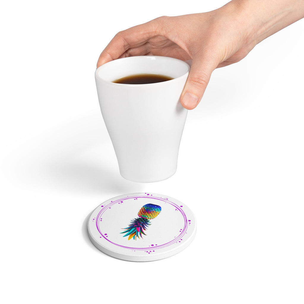Colorful Pineapple Ceramic Coaster - Tropical Vibe Home Decor