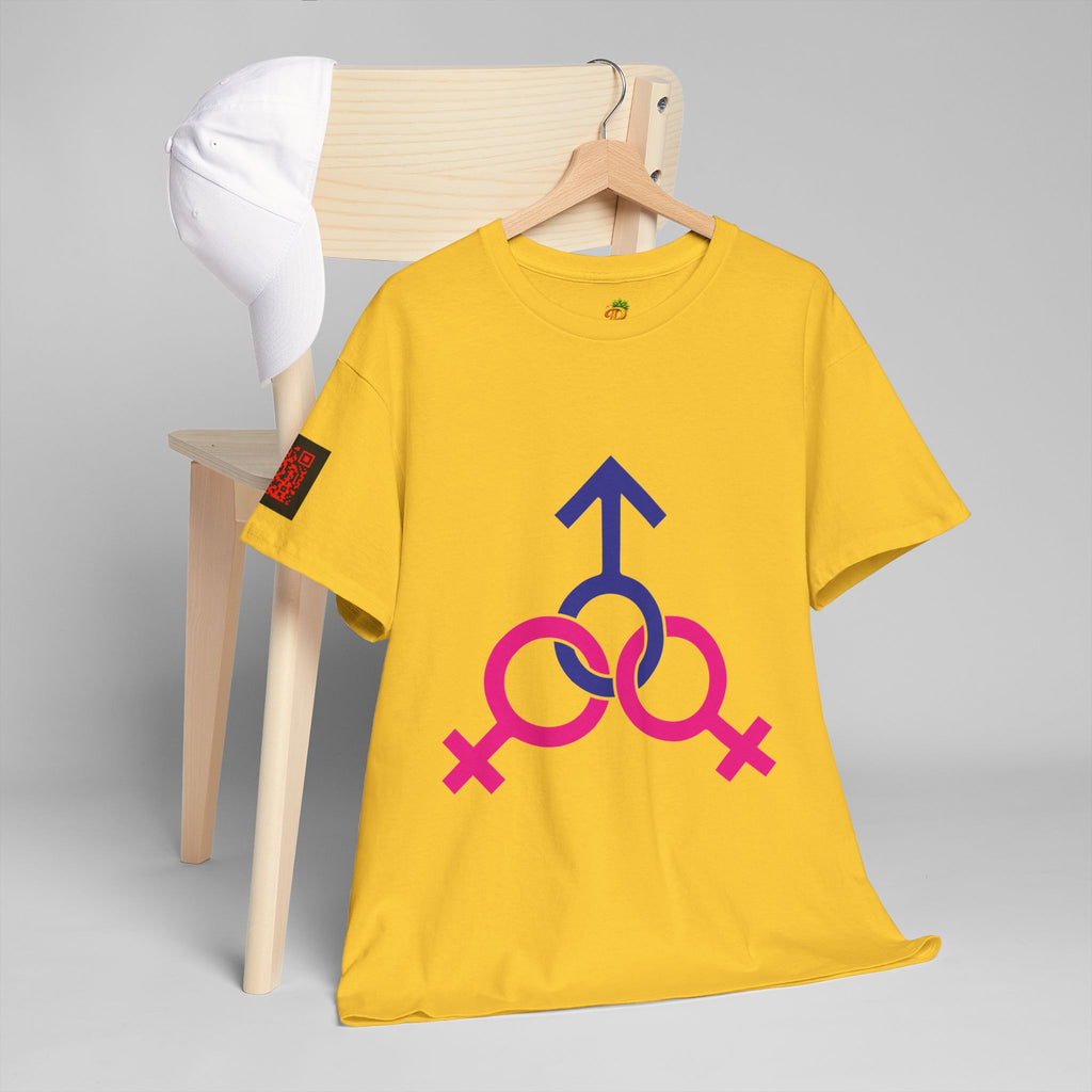 Female, Female & Male (Threesome) Symbol Tee — Gender Icons Graphic T-Shirt