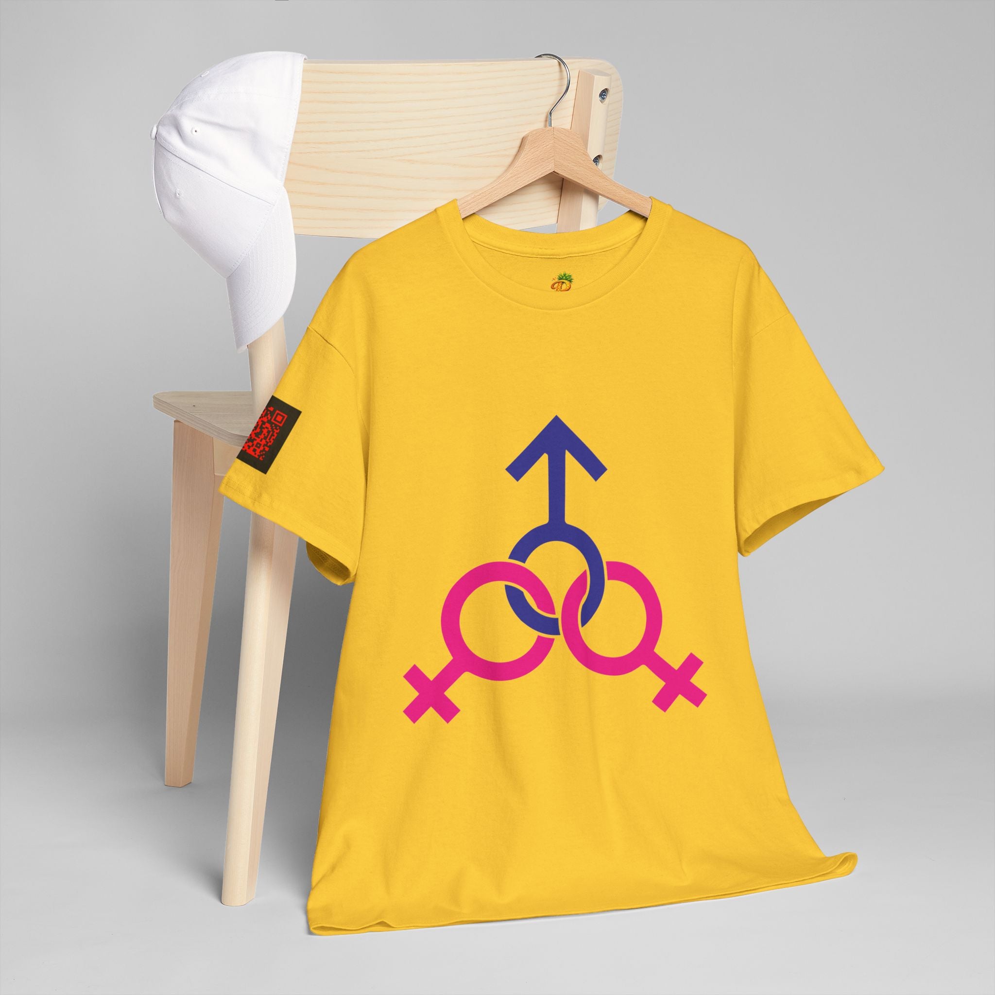 Female, Female & Male (Threesome) Symbol Tee — Gender Icons Graphic T-Shirt