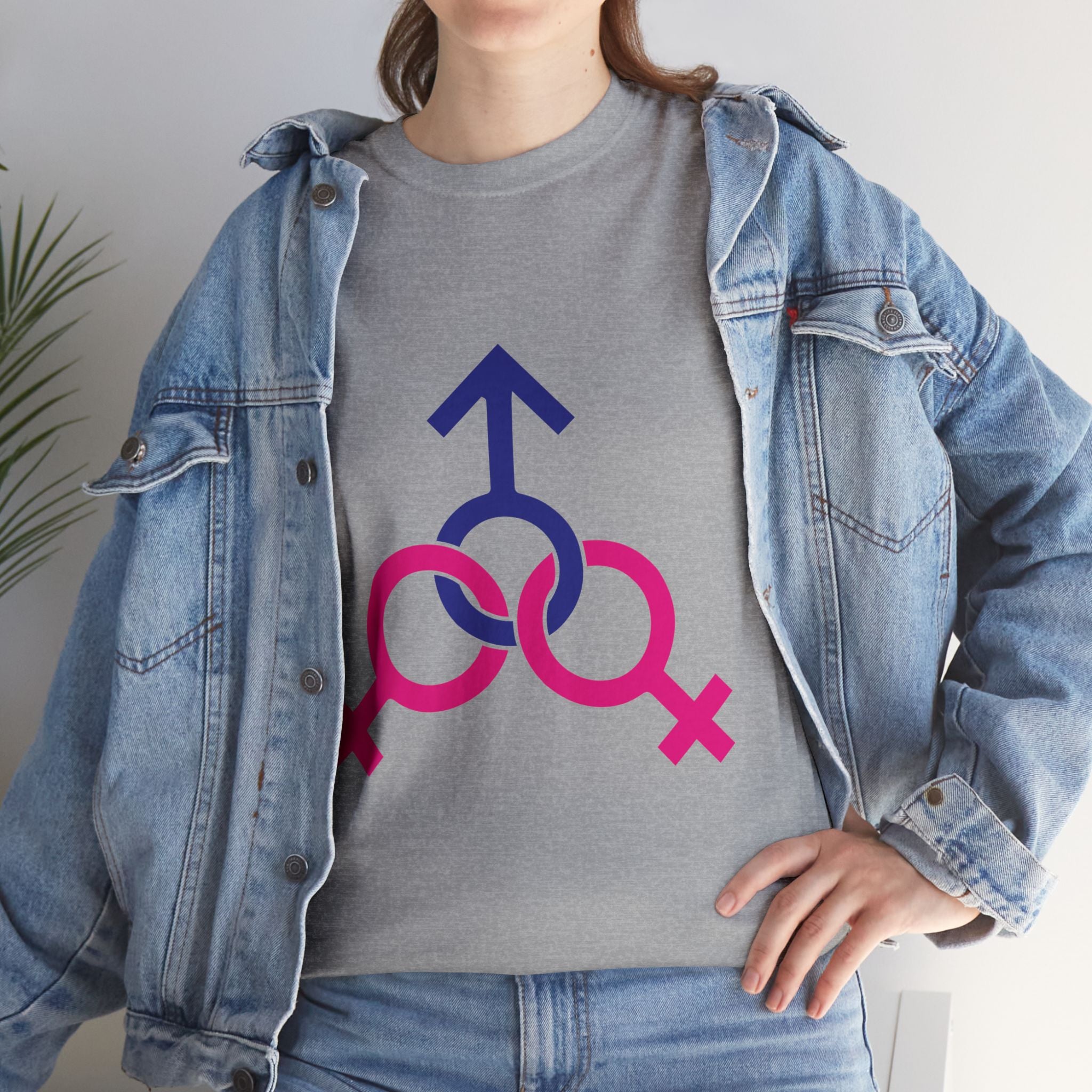 Female, Female & Male (Threesome) Symbol Tee — Gender Icons Graphic T-Shirt