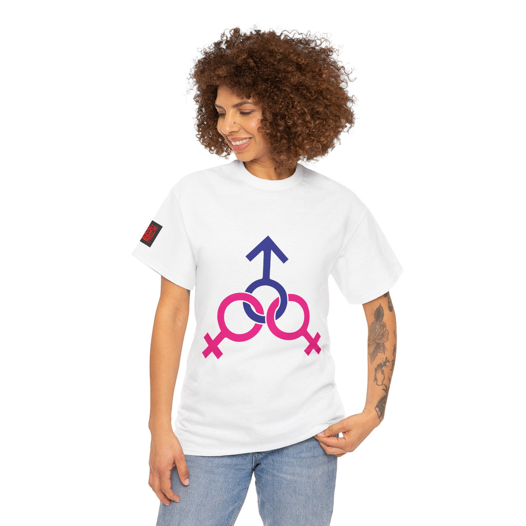 Female, Female & Male (Threesome) Symbol Tee — Gender Icons Graphic T-Shirt