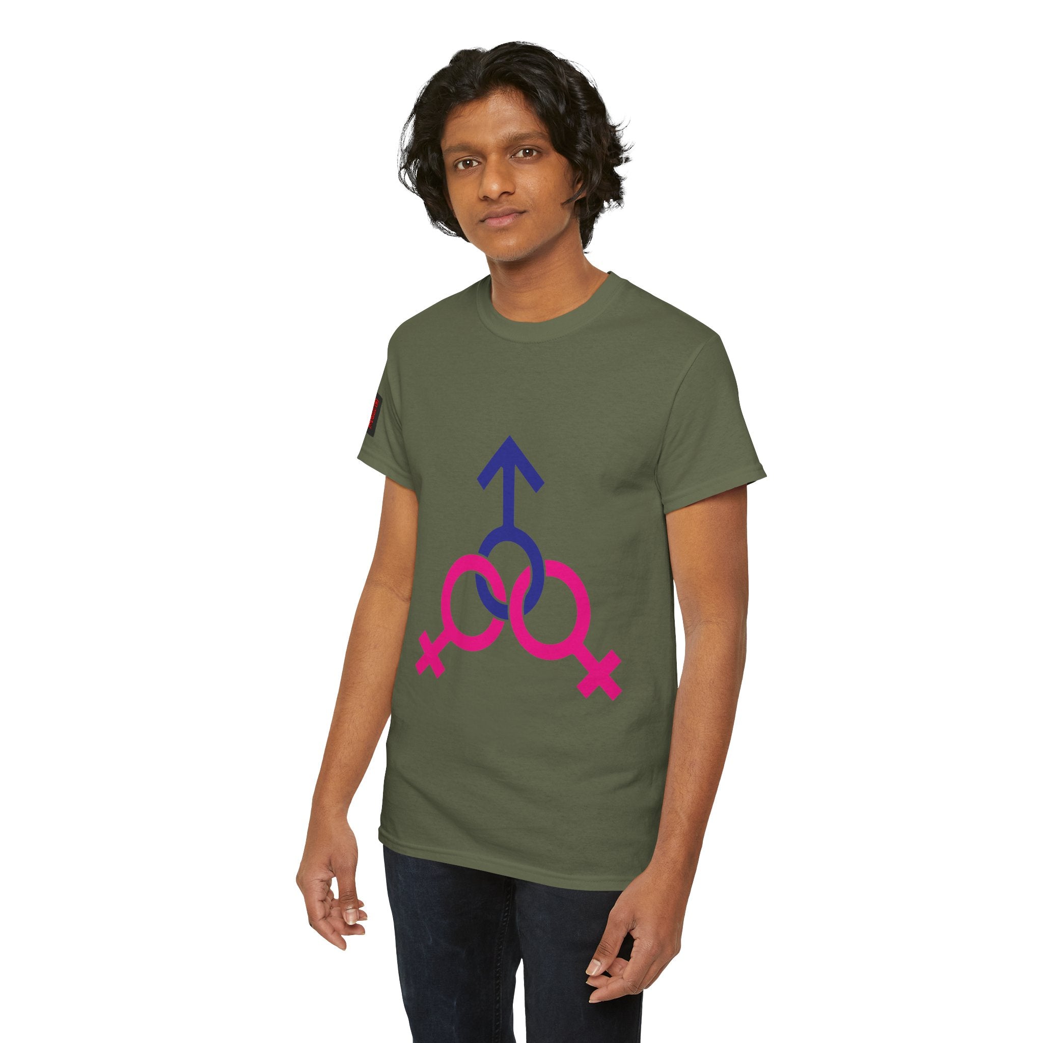 Female, Female & Male (Threesome) Symbol Tee — Gender Icons Graphic T-Shirt