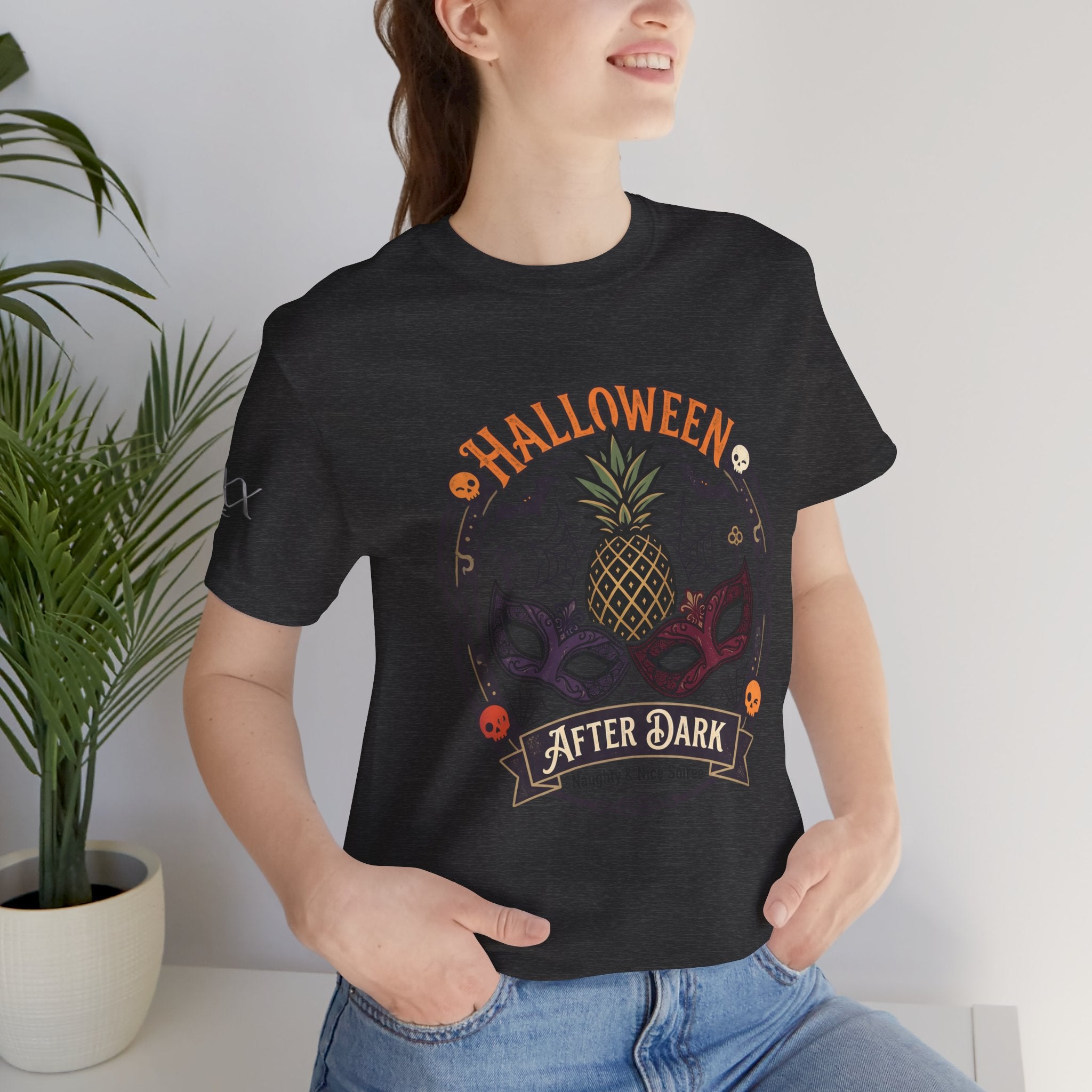 Halloween After Dark Tee — Pineapple Mask Masquerade T‑Shirt