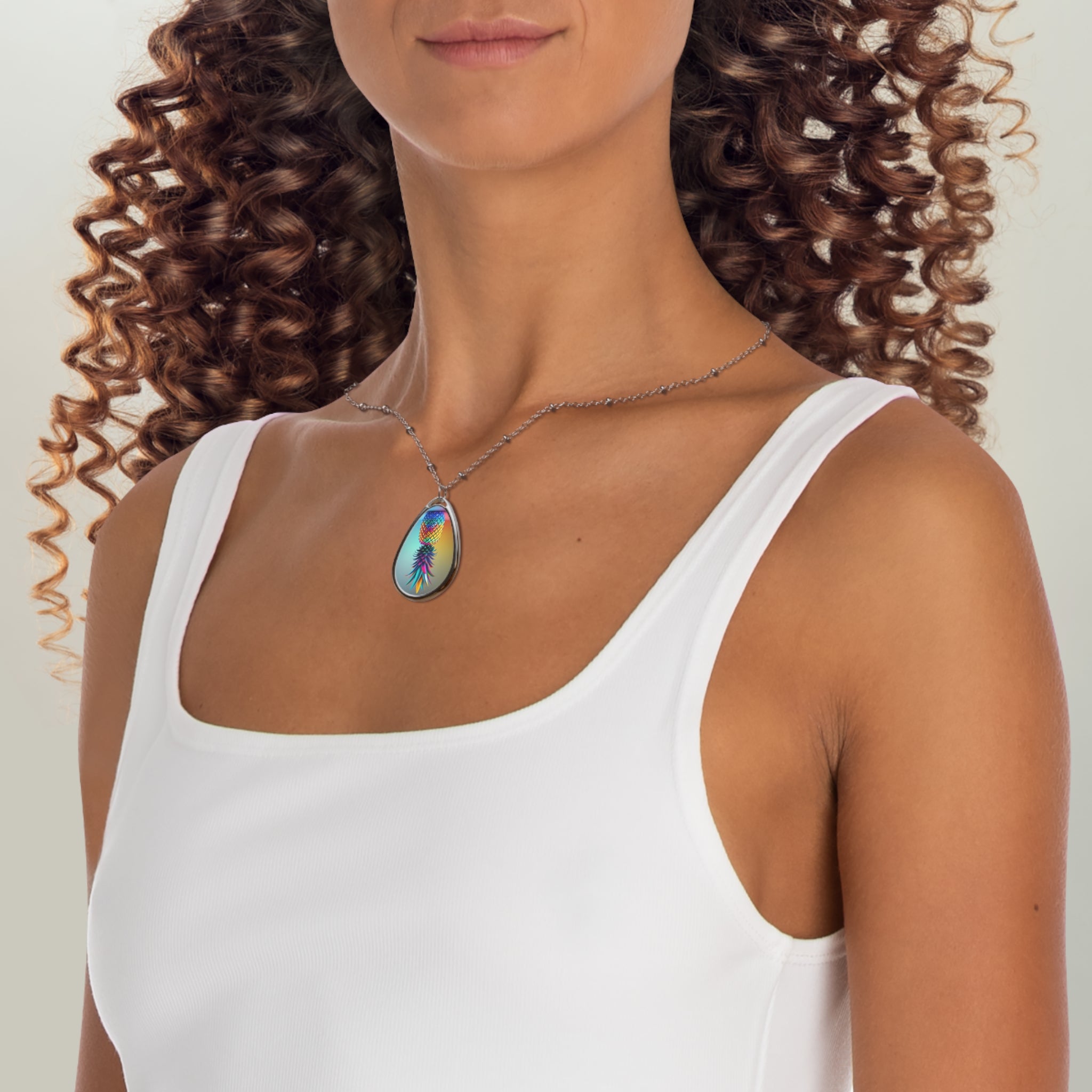 Colorful Pineapple Upside-Down Necklace