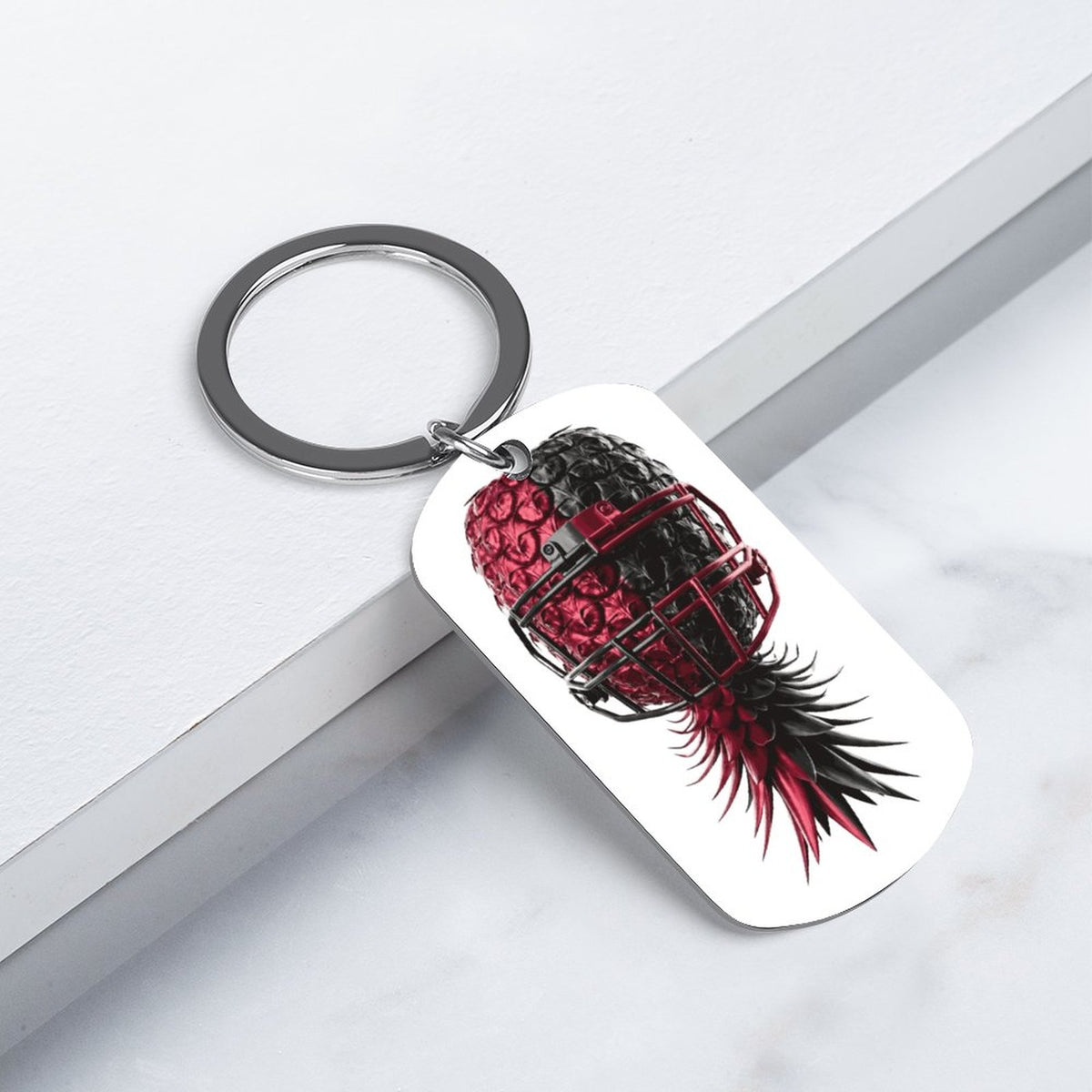 Football Inspired Metal Keychain