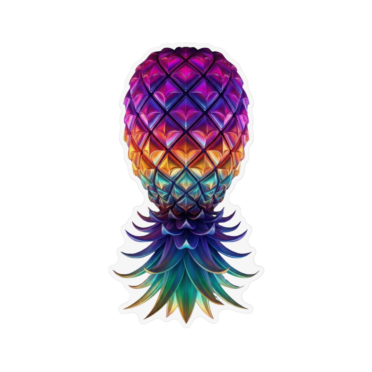 Colorful Pineapple-Shaped Magnet | Tropical Vinyl Decor