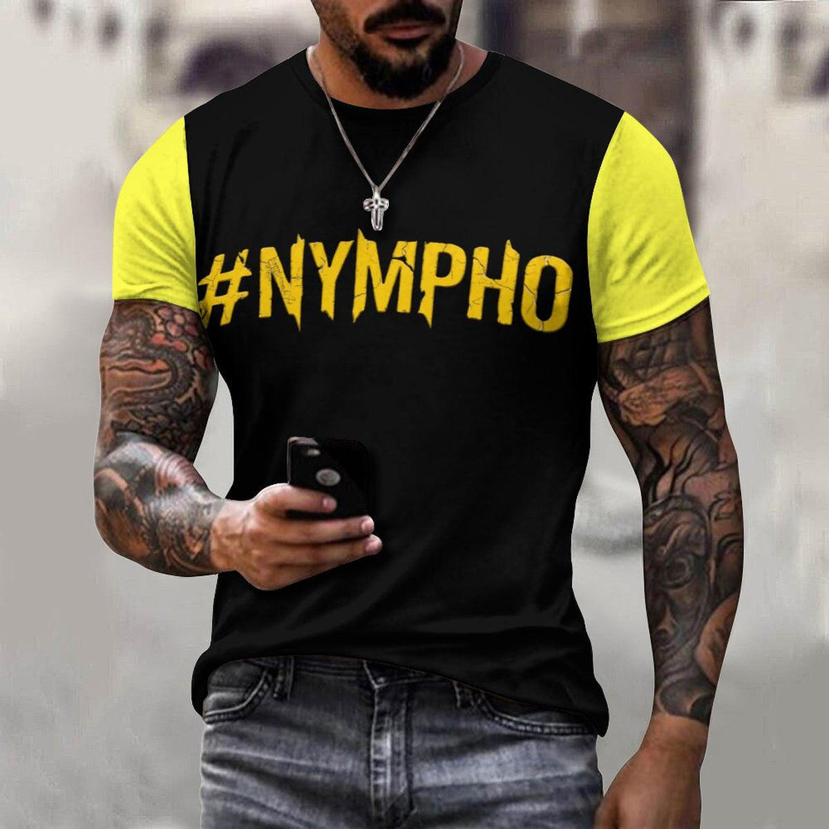 #NYMPHO Cotton Comfort Short-Sleeve T-Shirt for Men
