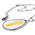 Oval Necklace - Golden Pineapple Design