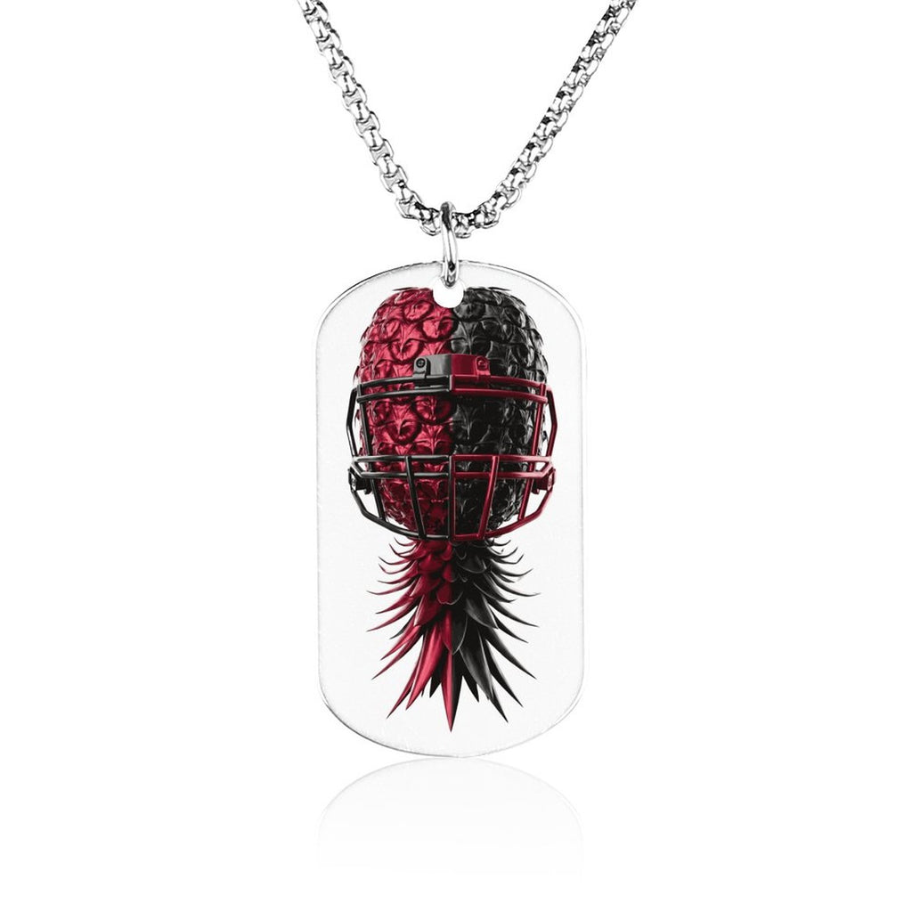Football Inspired Memorial Necklace with Titanium Steel Square Pendant