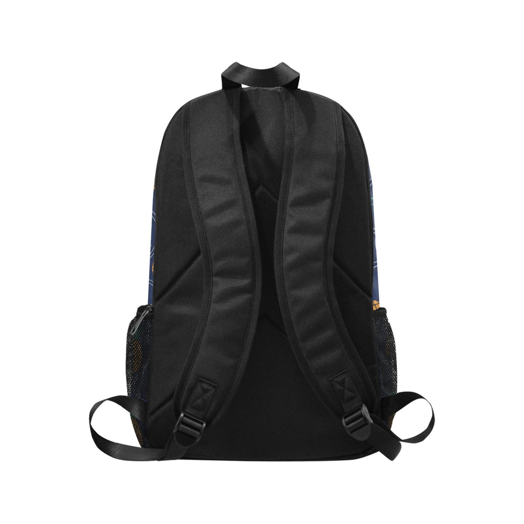 Upside Down Pineapple Fabric Backpack with Side Mesh Pockets