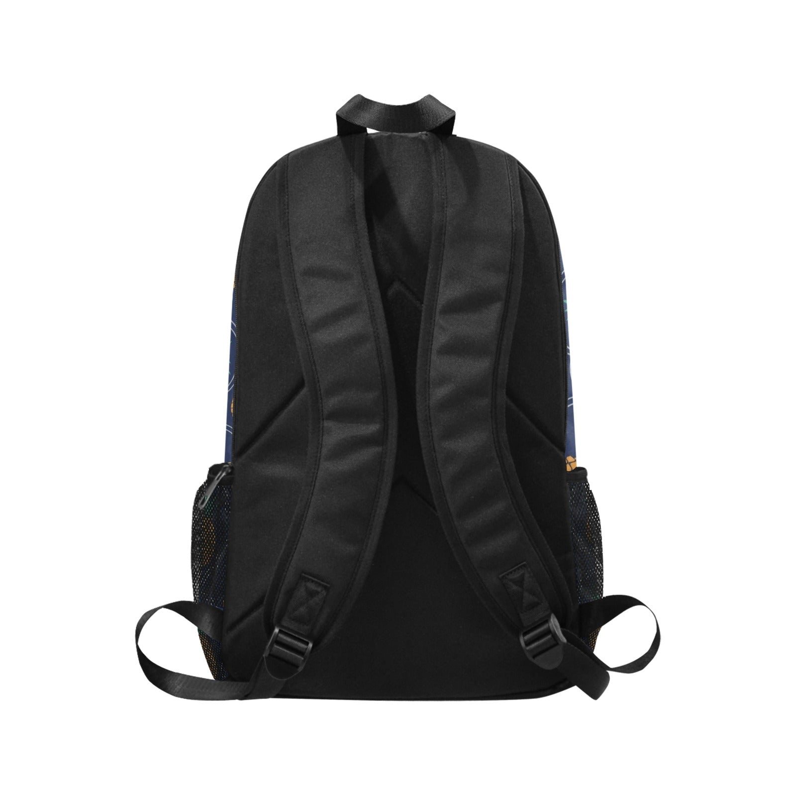 Upside Down Pineapple Fabric Backpack with Side Mesh Pockets