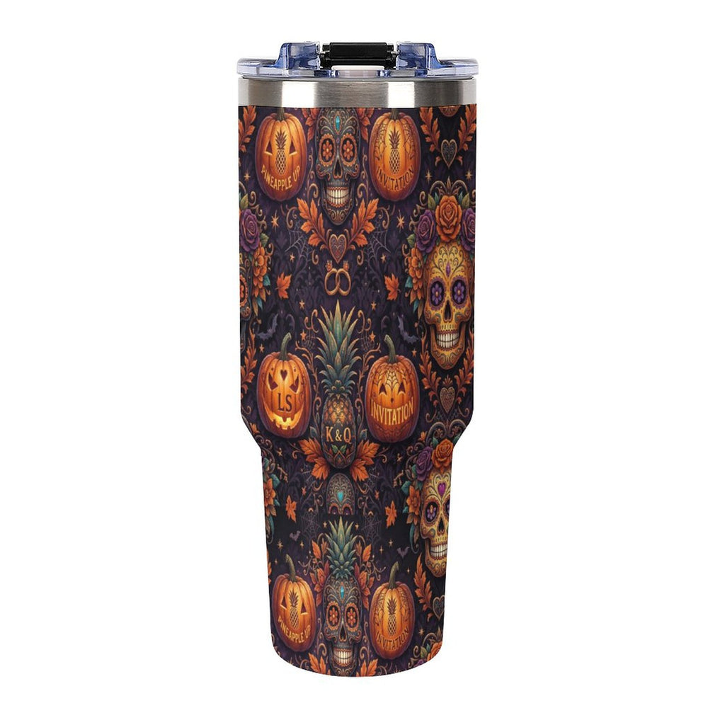 Halloween Swinger Inspired Insulated Tumbler with Handle and Straw