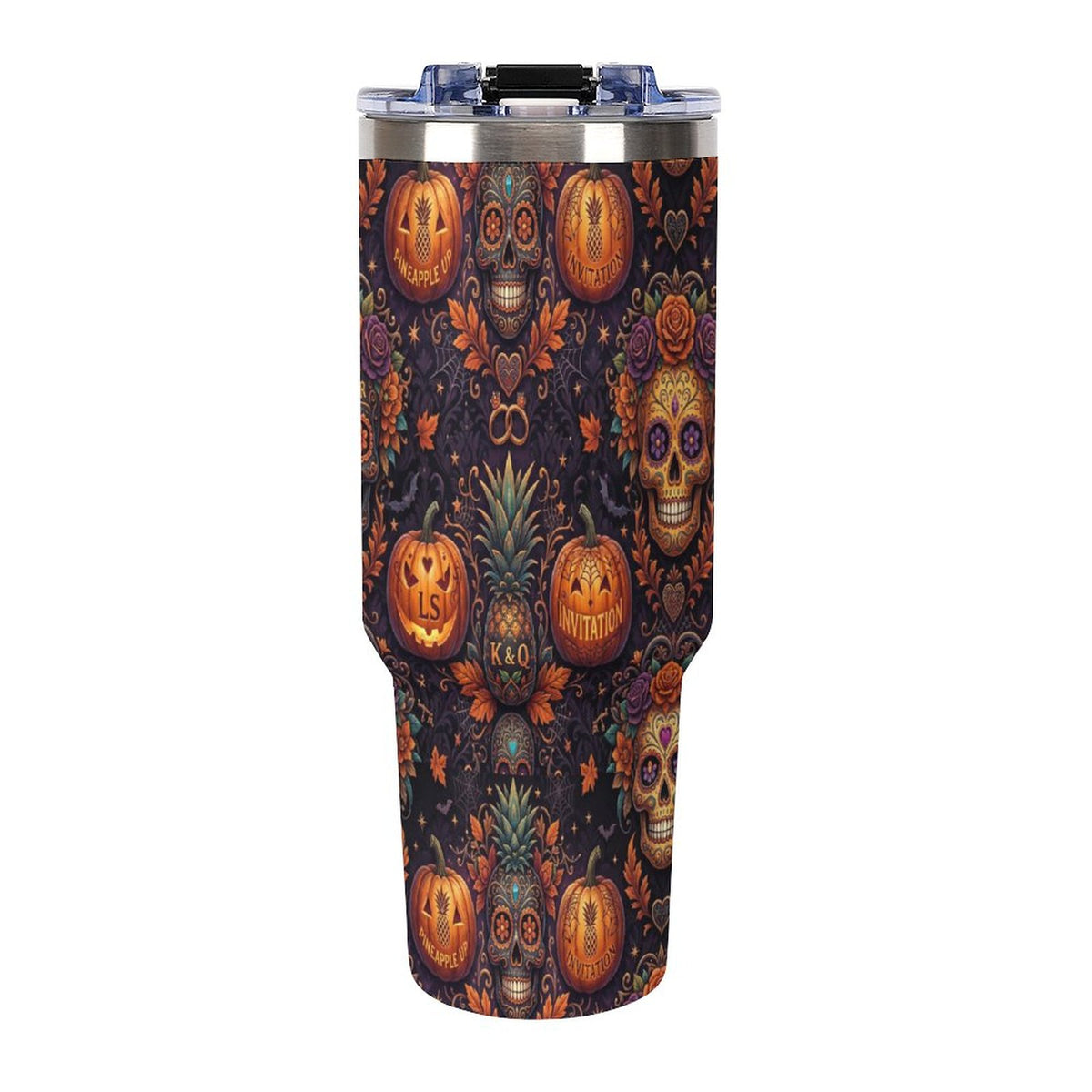 Halloween Swinger Inspired Insulated Tumbler with Handle and Straw
