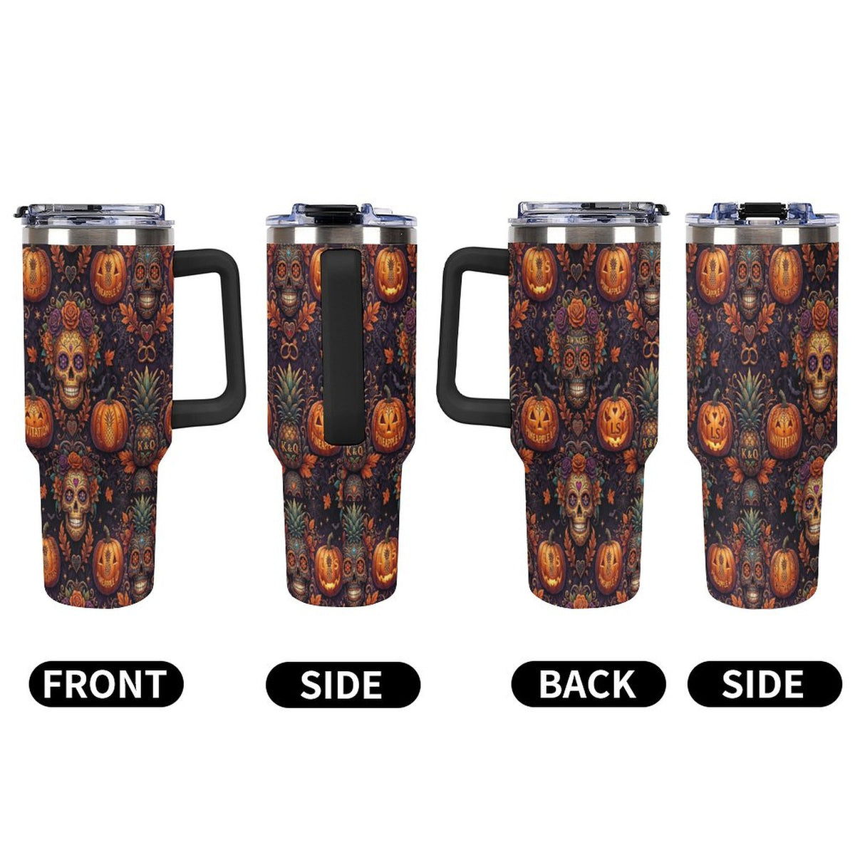 Halloween Swinger Inspired Insulated Tumbler with Handle and Straw
