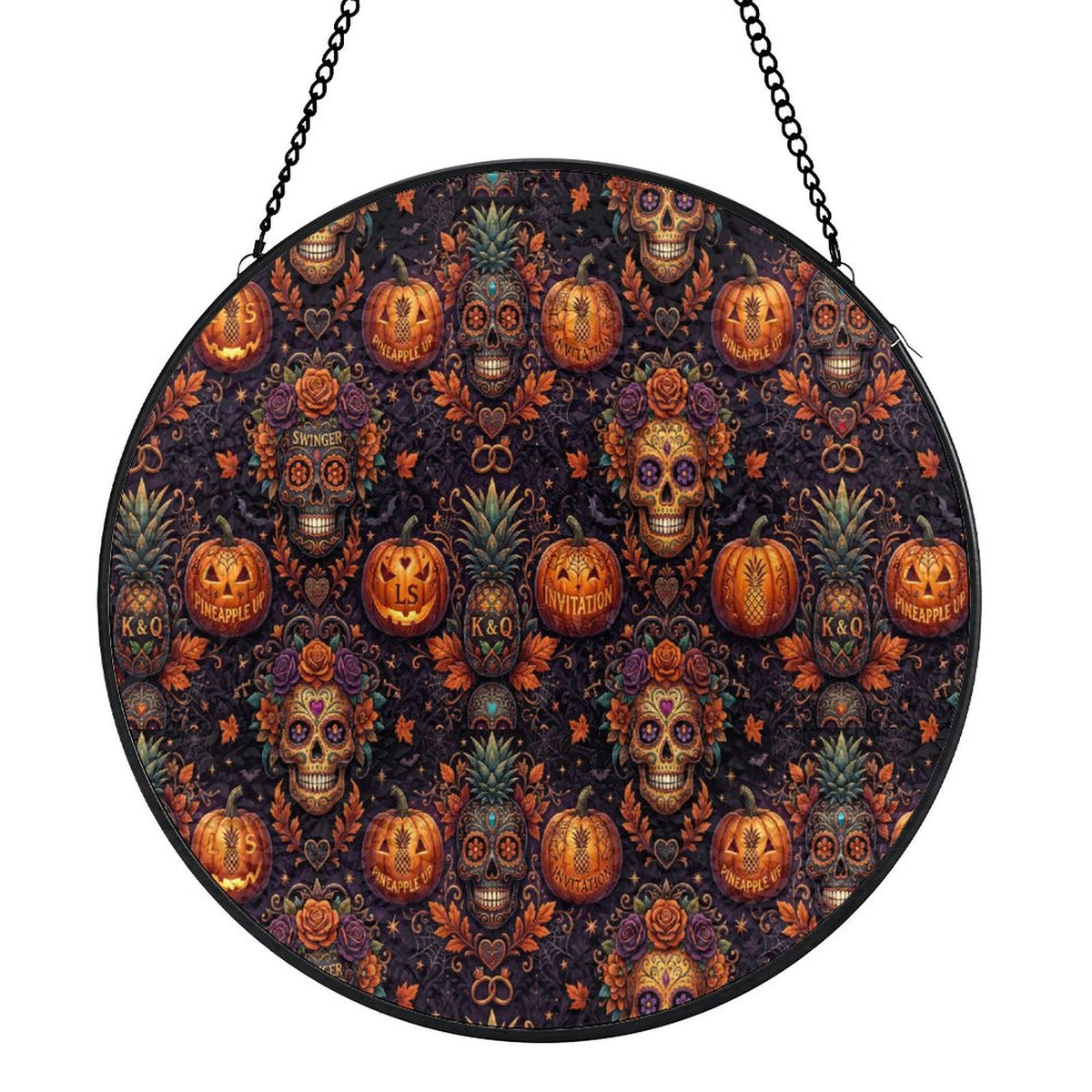 Halloween Swinger Inspired Stained Glass Hanging Decoration