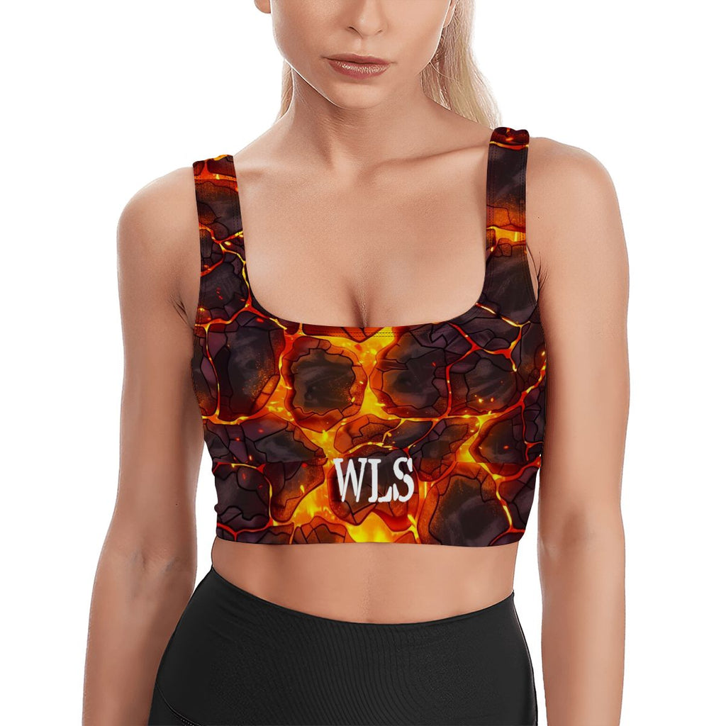 Yoga Sports Bra Top-Lava Pattern