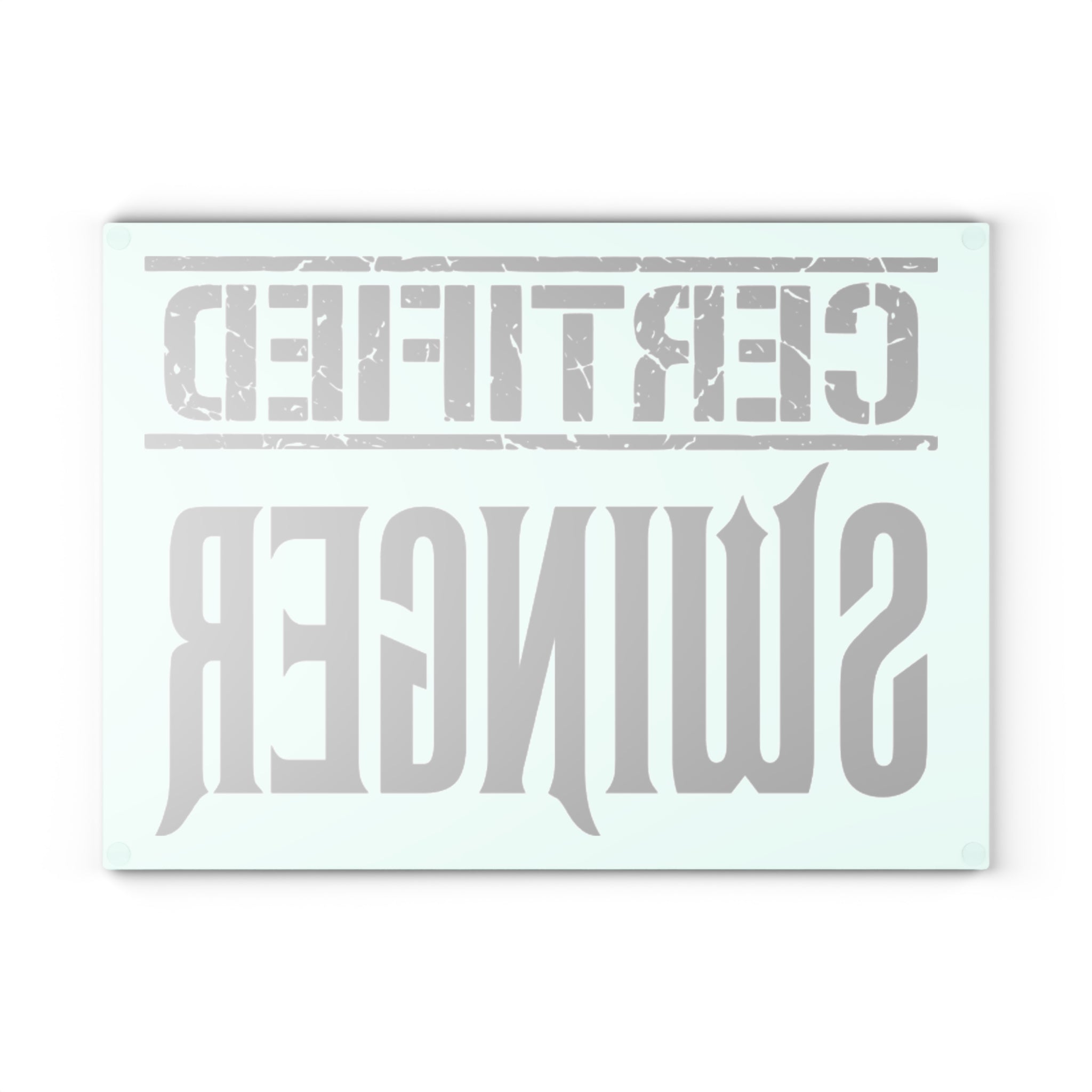 Certified Swinger Glass Cutting Board — Novelty Kitchen Gift