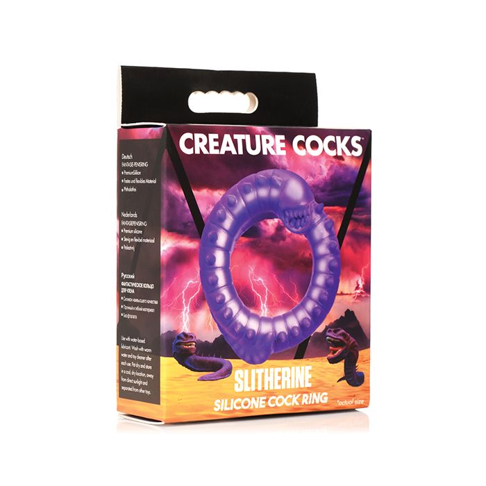 Box of a silicone cock ring with 'Creature Cocks' branding on a white background