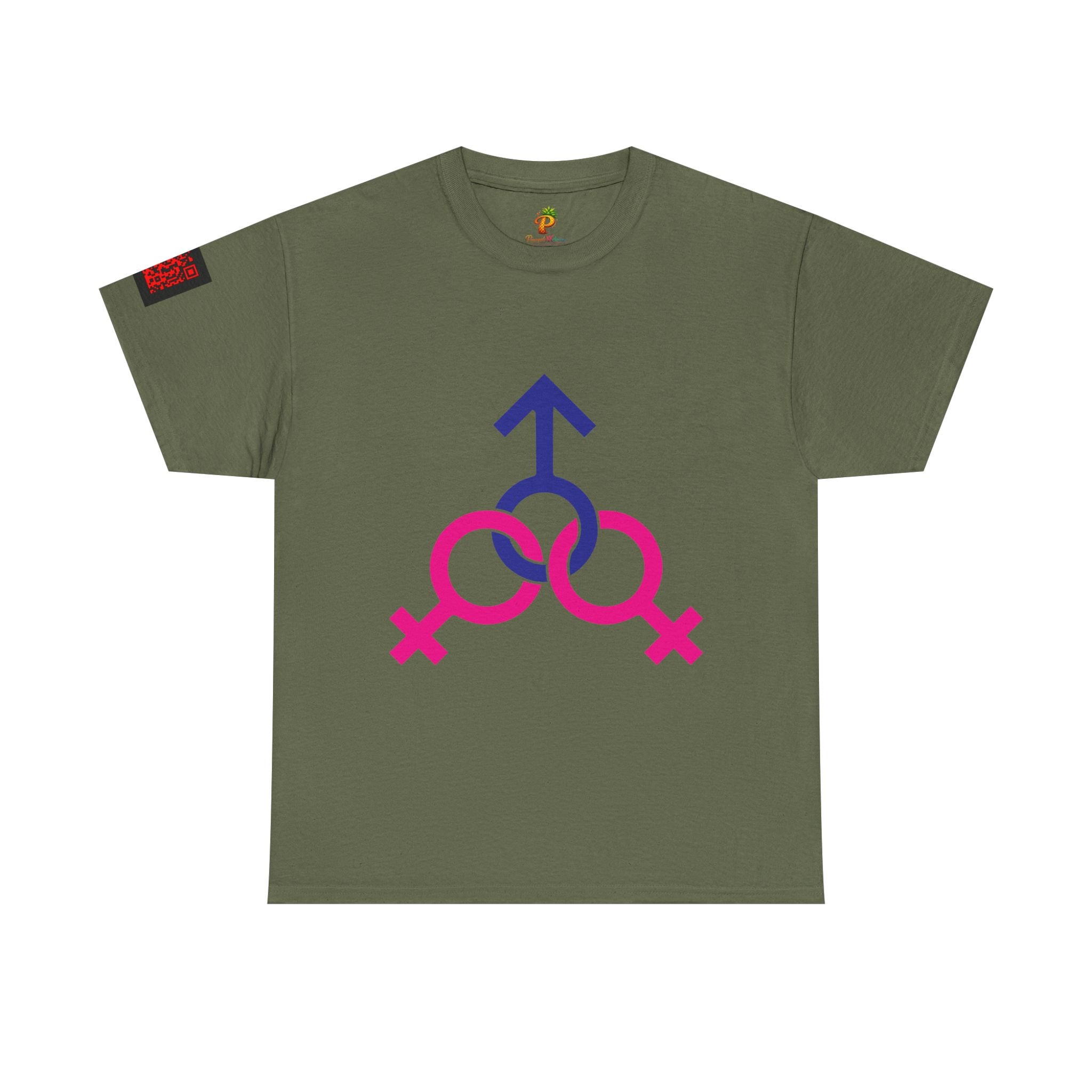 Female, Female & Male (Threesome) Symbol Tee — Gender Icons Graphic T-Shirt