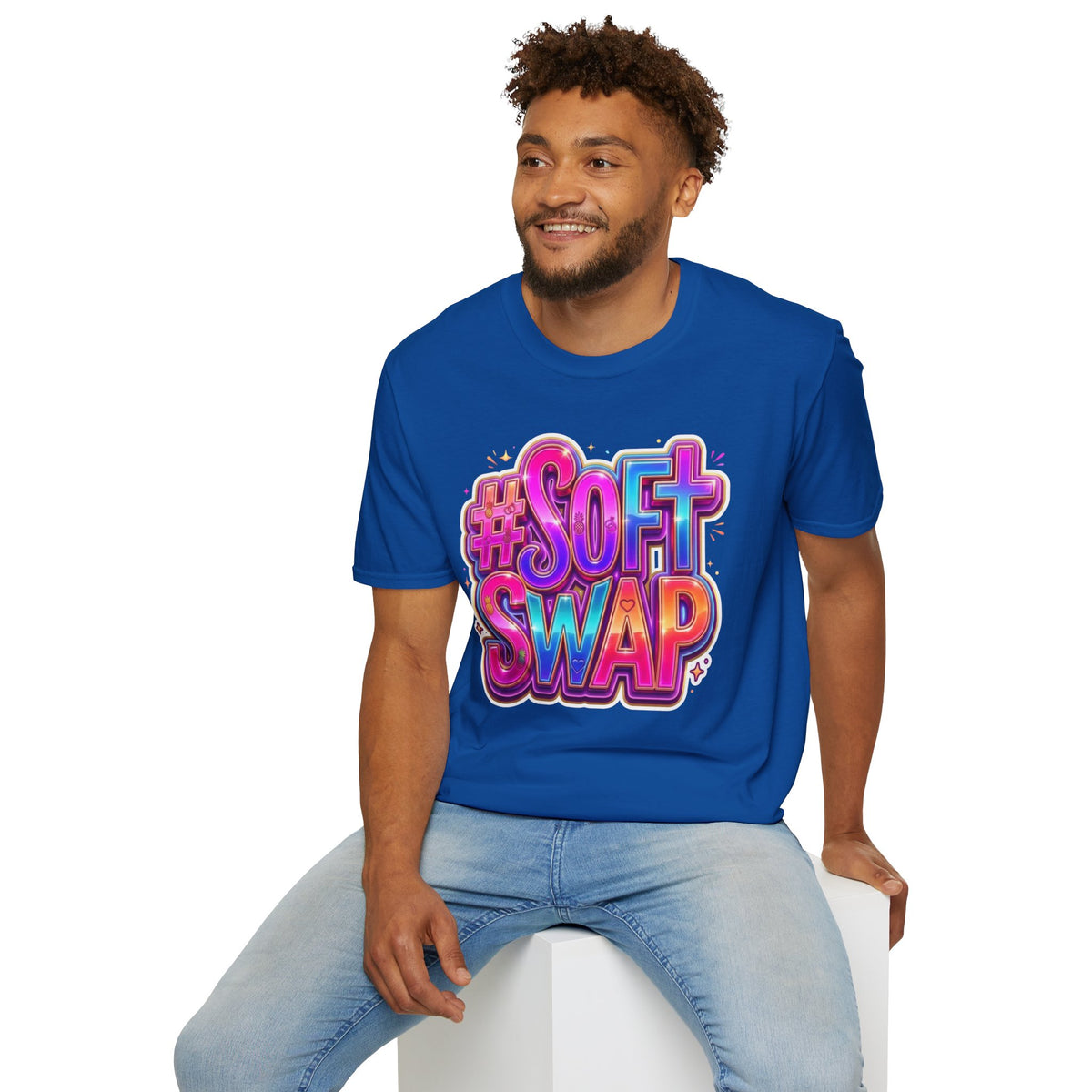 #Soft Swap Graphic T-Shirt | Colorful Y2K Cotton Tee
