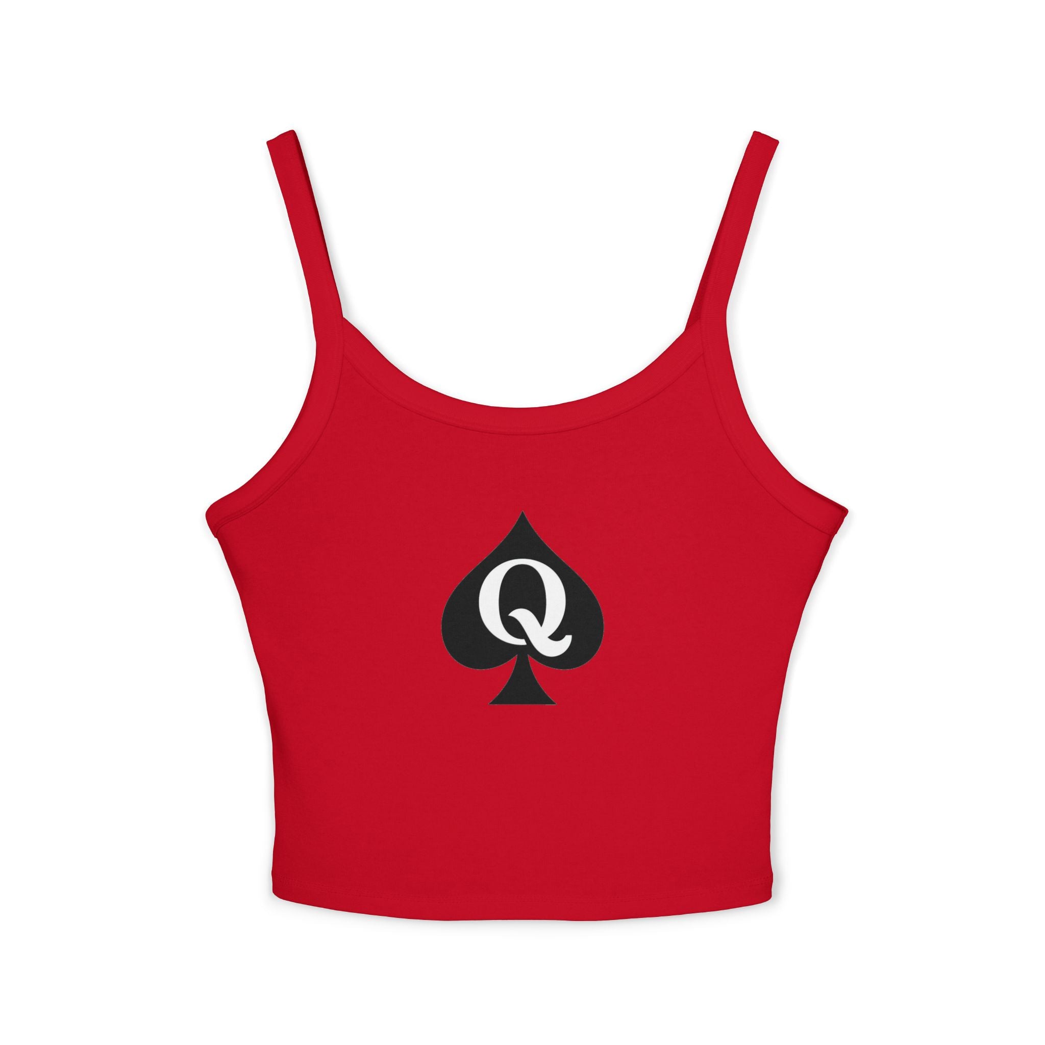 Queen of Spades Spaghetti Strap Tank Top — Women's Crop