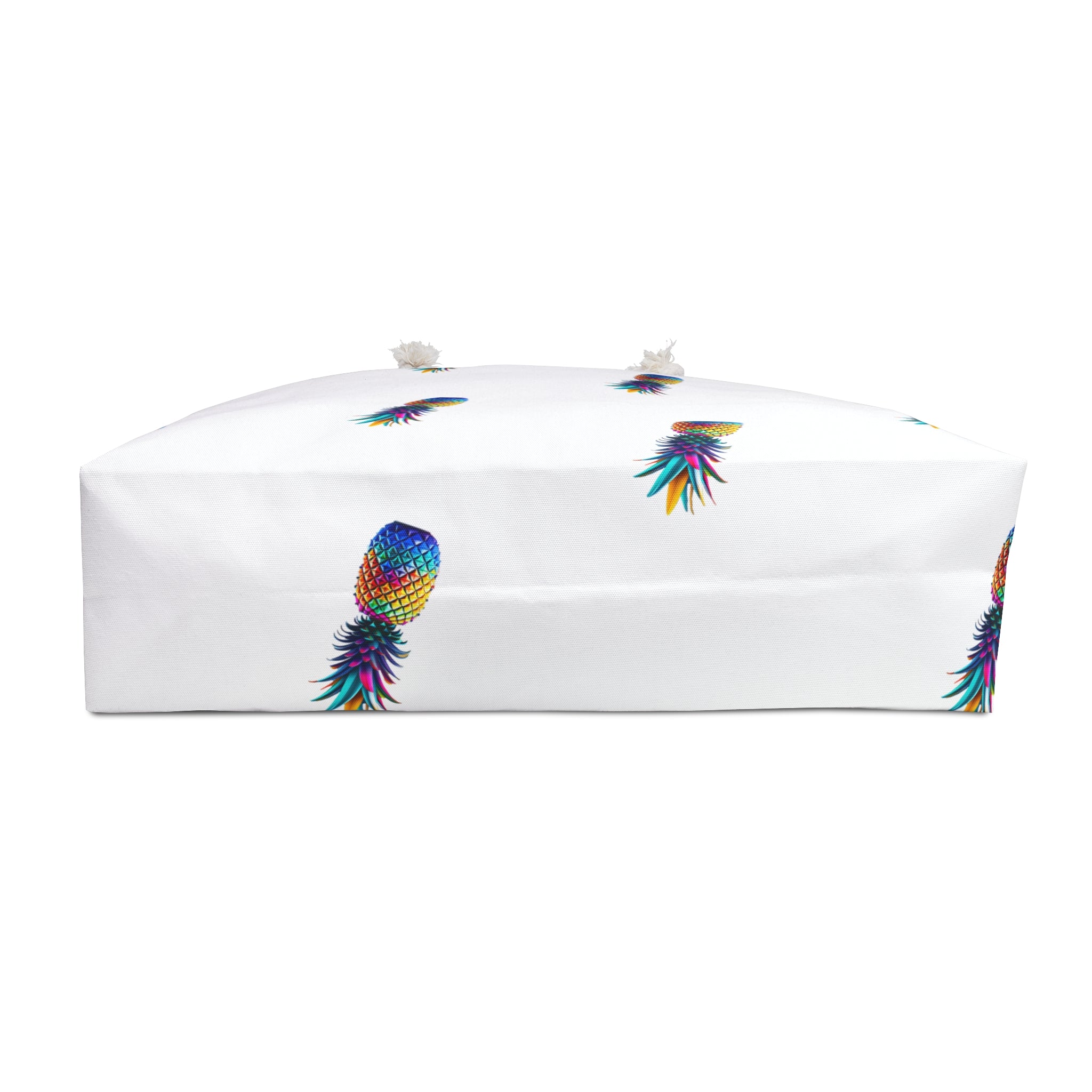 Colorful Pineapple Weekender Bag - Travel Tote for Summer Getaways (White)