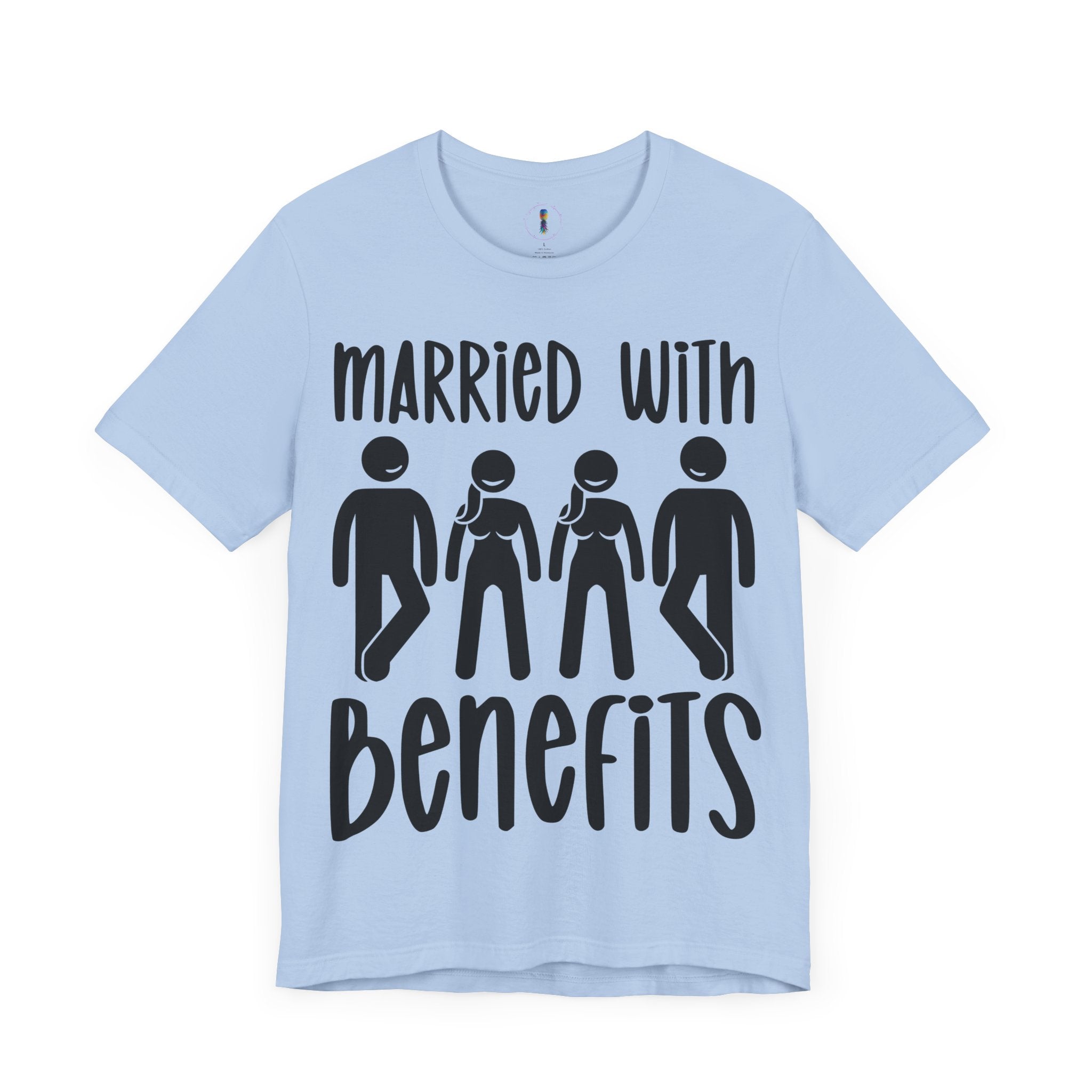 Humorous Unisex Tee - 'Married with Benefits' Short Sleeve Shirt