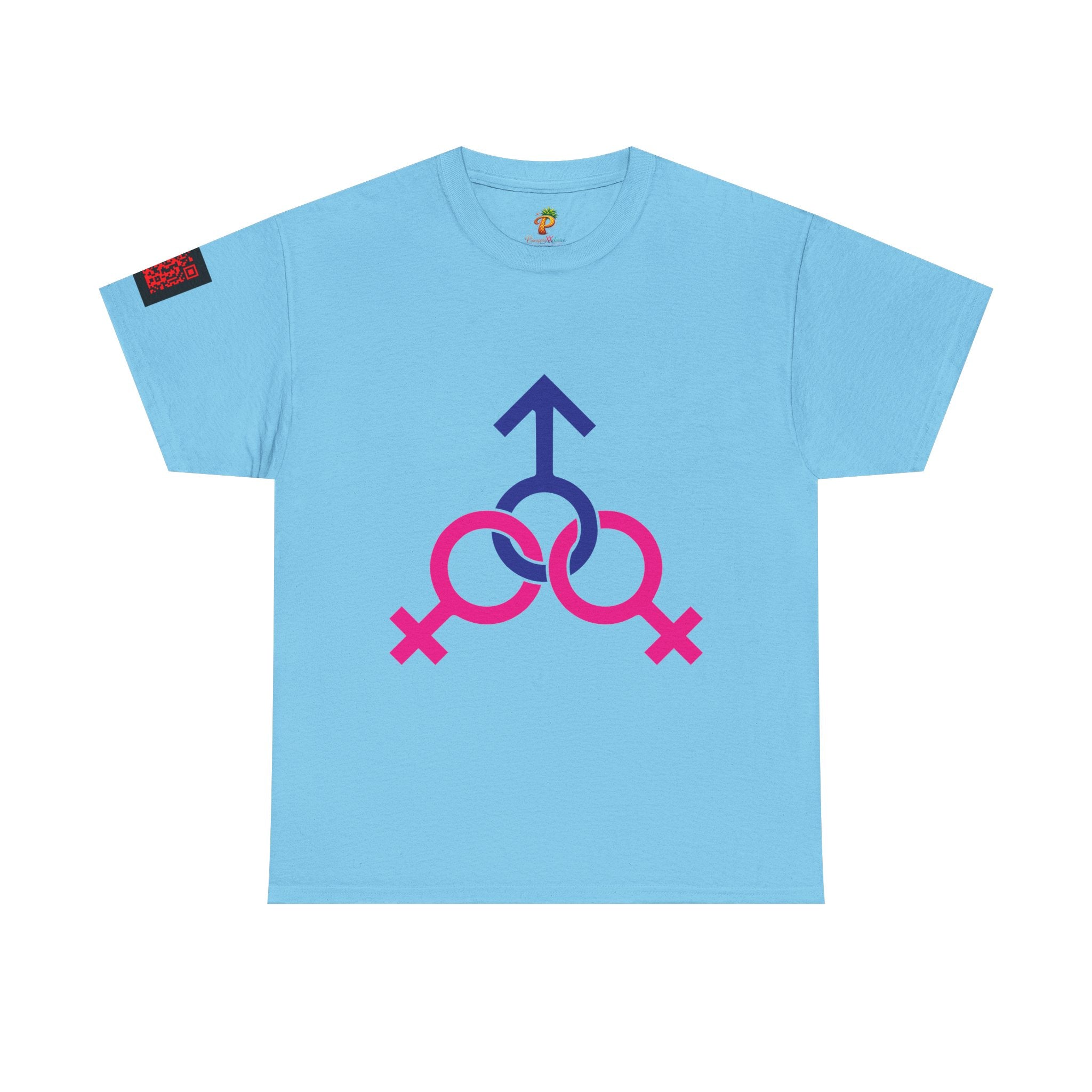 Female, Female & Male (Threesome) Symbol Tee — Gender Icons Graphic T-Shirt