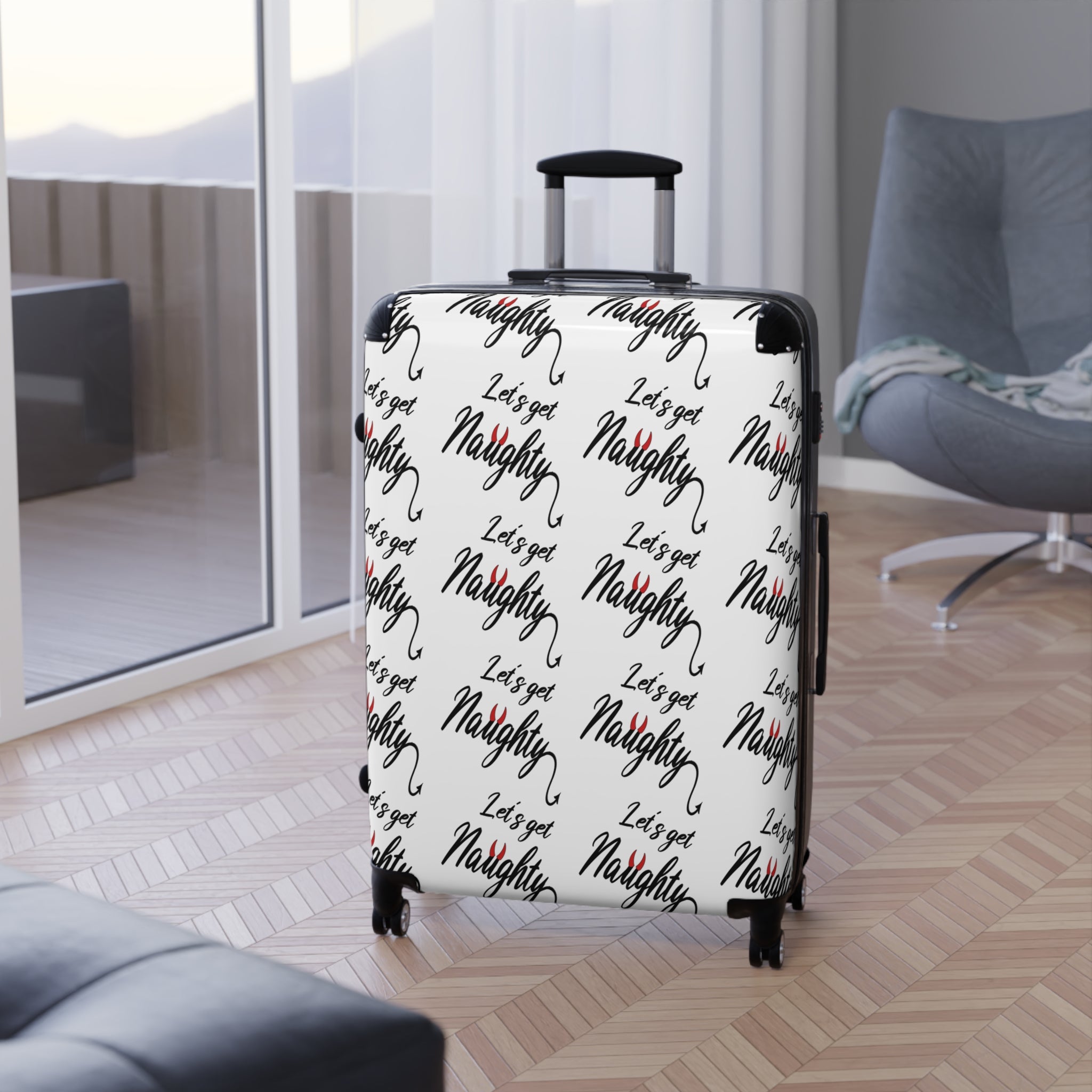 Travel Suitcase - "Let's Get Naughty" Design for True Swingers