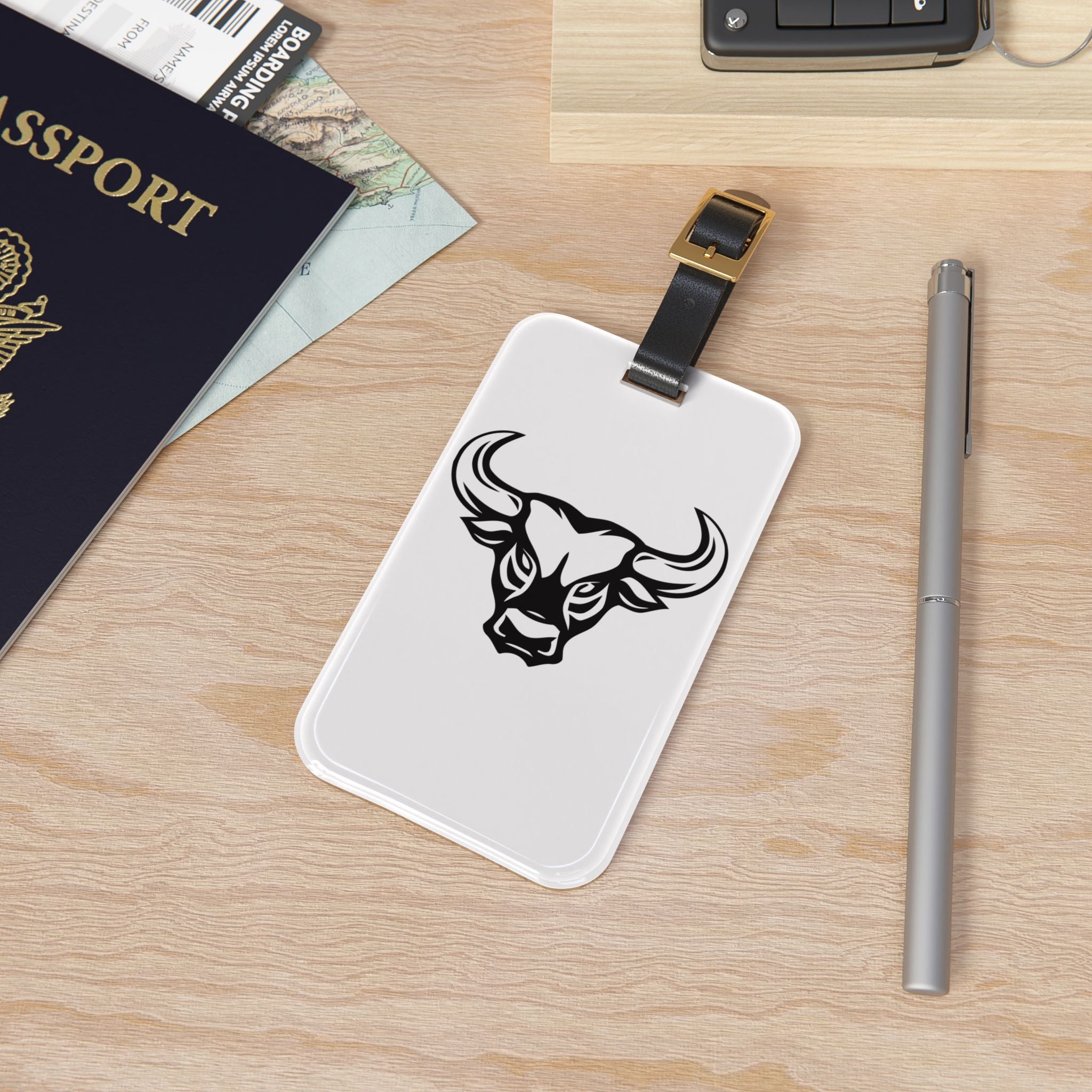 Bull Design Luggage Tag - Personalized Travel Accessory for Adventurers