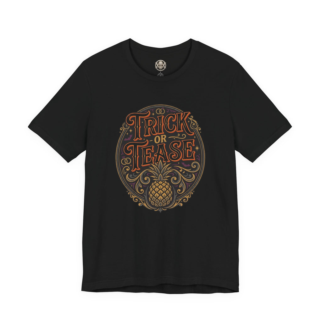 Trick or Tease Vintage Pumpkin Graphic Tee | Halloween Cotton T-Shirt