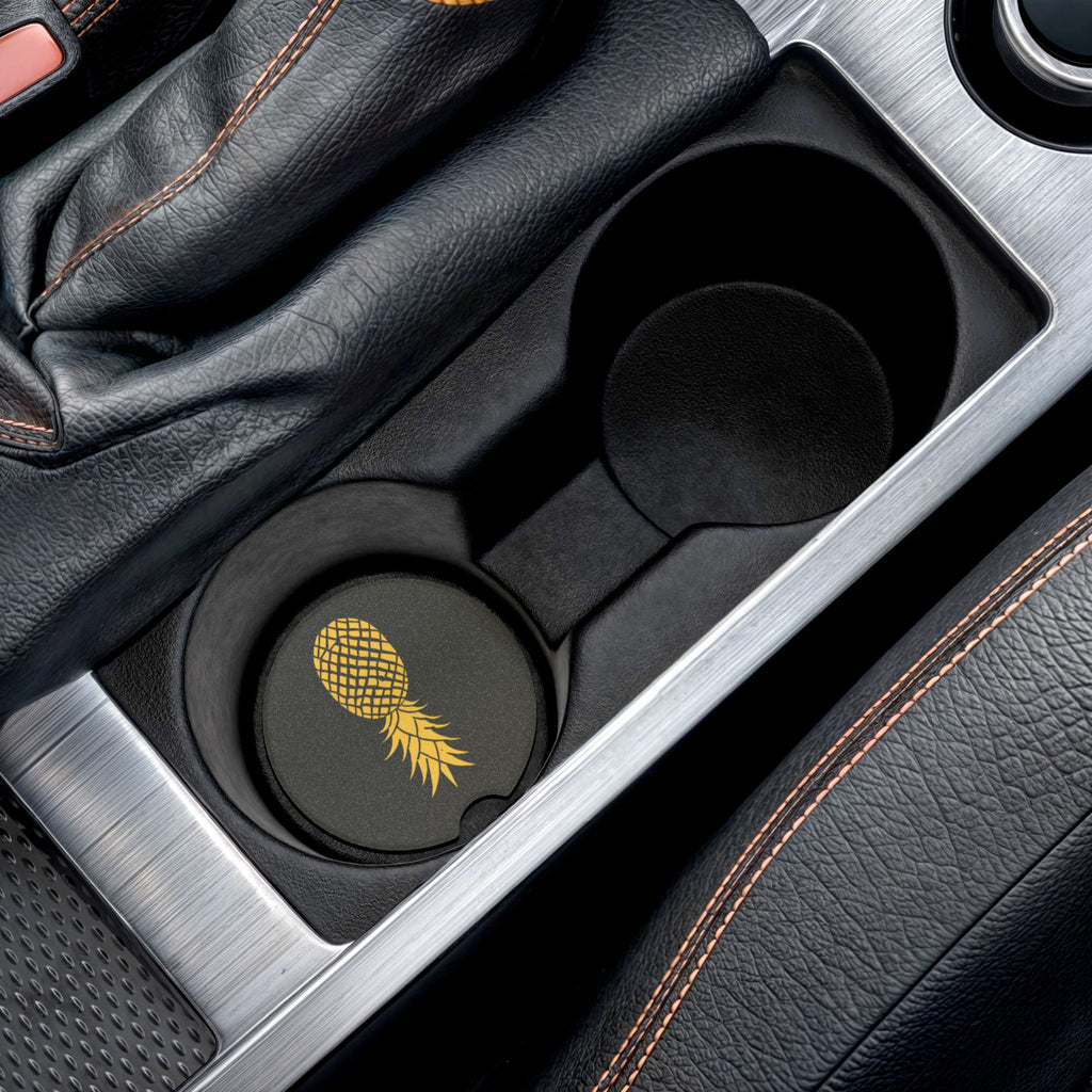 Pineapple Soapstone Car Coaster - Fun Automotive Accessory