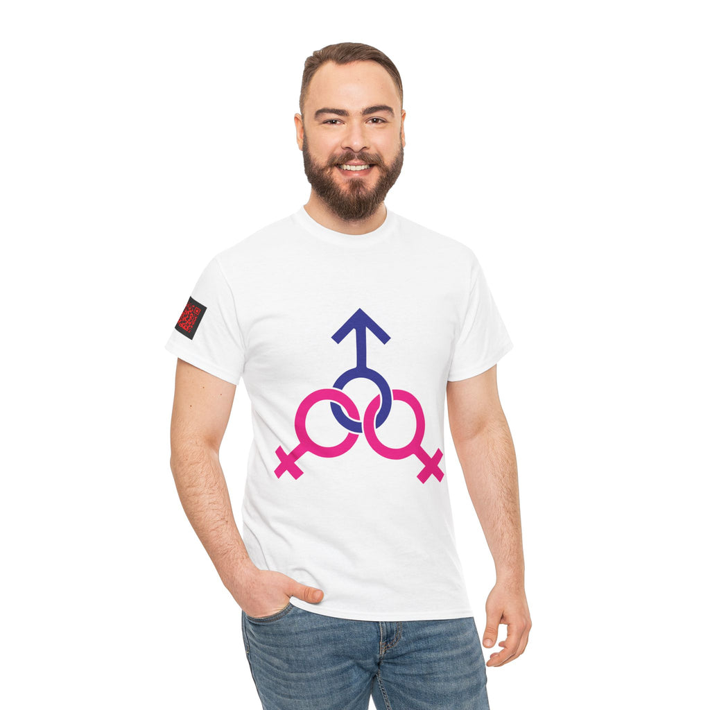 Female, Female & Male (Threesome) Symbol Tee — Gender Icons Graphic T-Shirt
