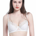 Sexy Lace Embroidered Underwear Thin Cotton Large Chest Minimizer French Bra Anti-Sagging Plus Size Bustier