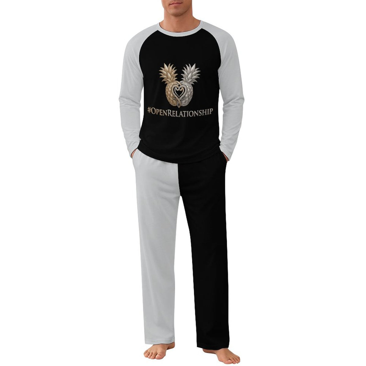 #OPENRELATIONSHIP Men's Raglan Sleeve Pajama Set