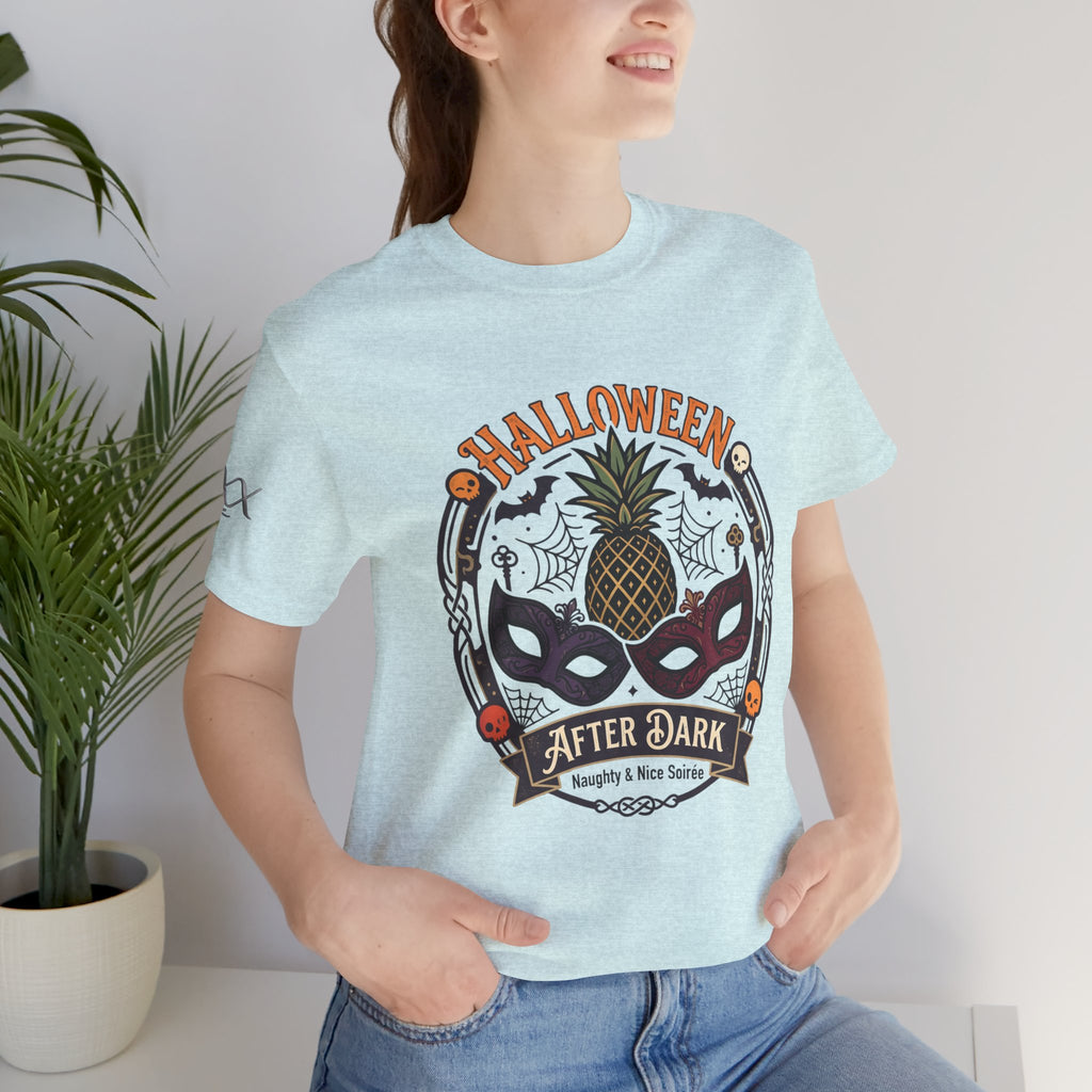 Halloween After Dark Tee — Pineapple Mask Masquerade T‑Shirt