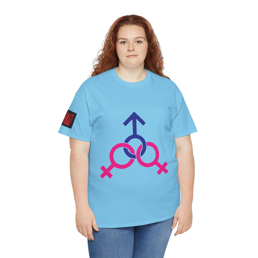 Female, Female & Male (Threesome) Symbol Tee — Gender Icons Graphic T-Shirt