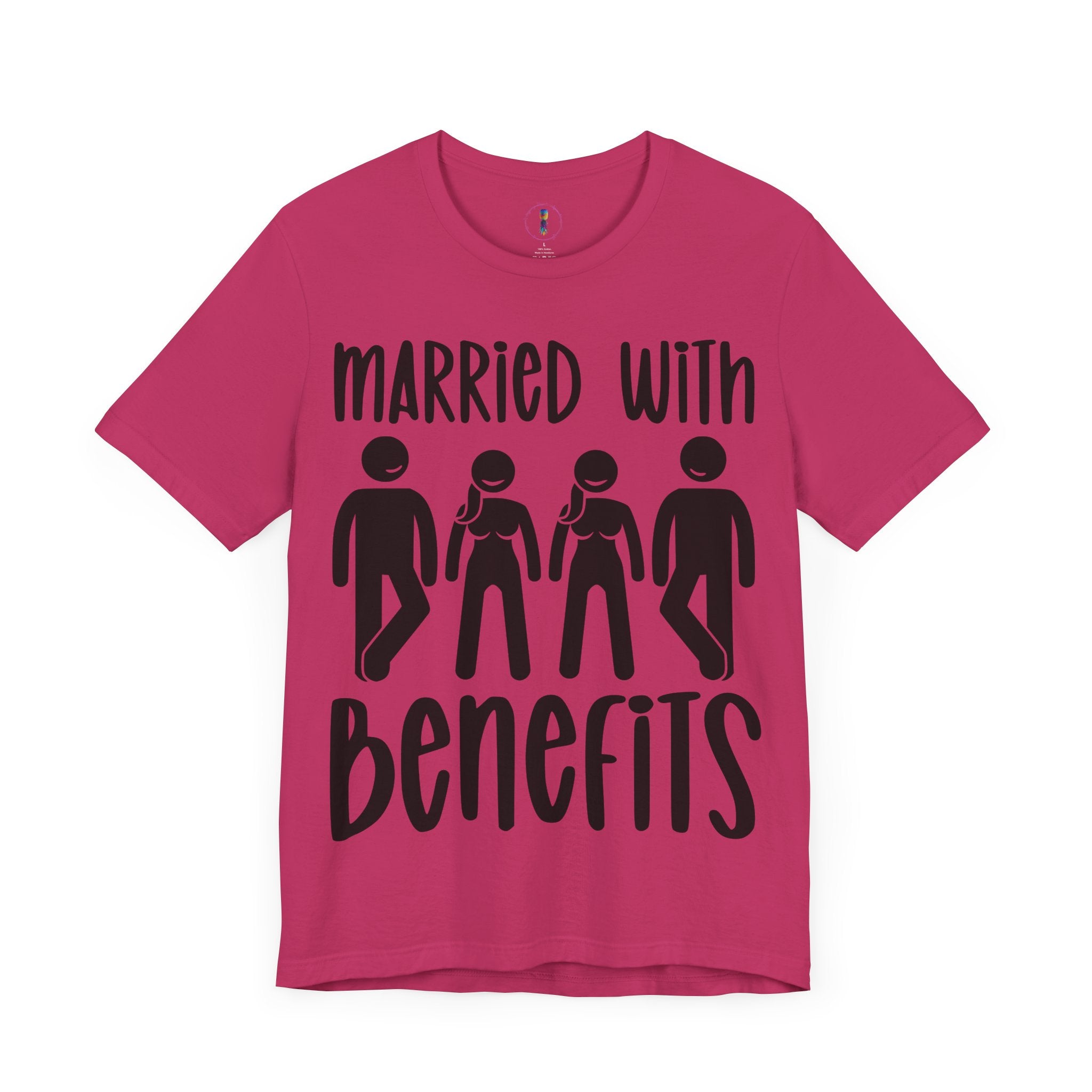 Humorous Unisex Tee - 'Married with Benefits' Short Sleeve Shirt