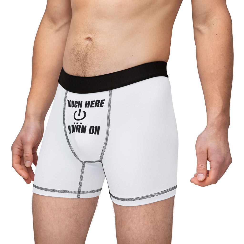 Fun Men's Boxers - "Touch Here to Turn On" & Colorful Pineapple Design - Perfect for Gifts and Everyday Comfort