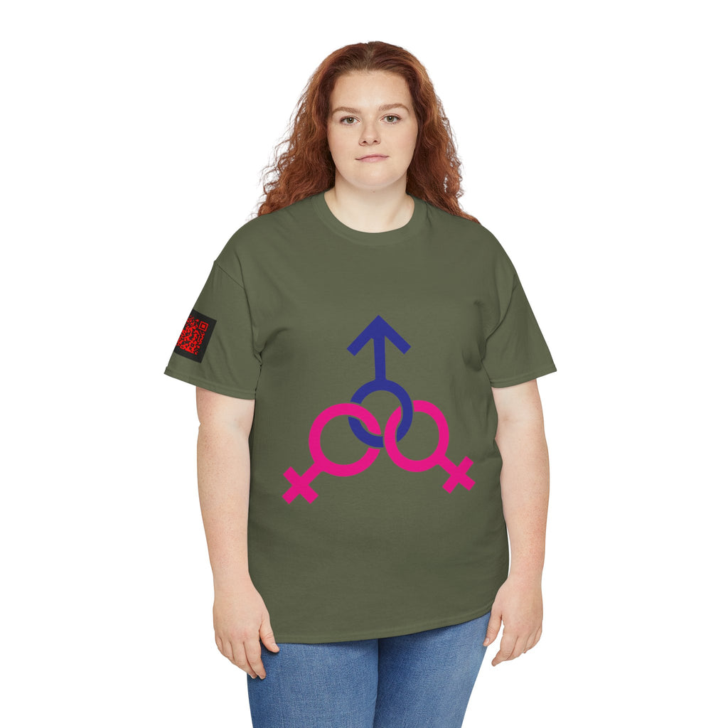 Female, Female & Male (Threesome) Symbol Tee — Gender Icons Graphic T-Shirt