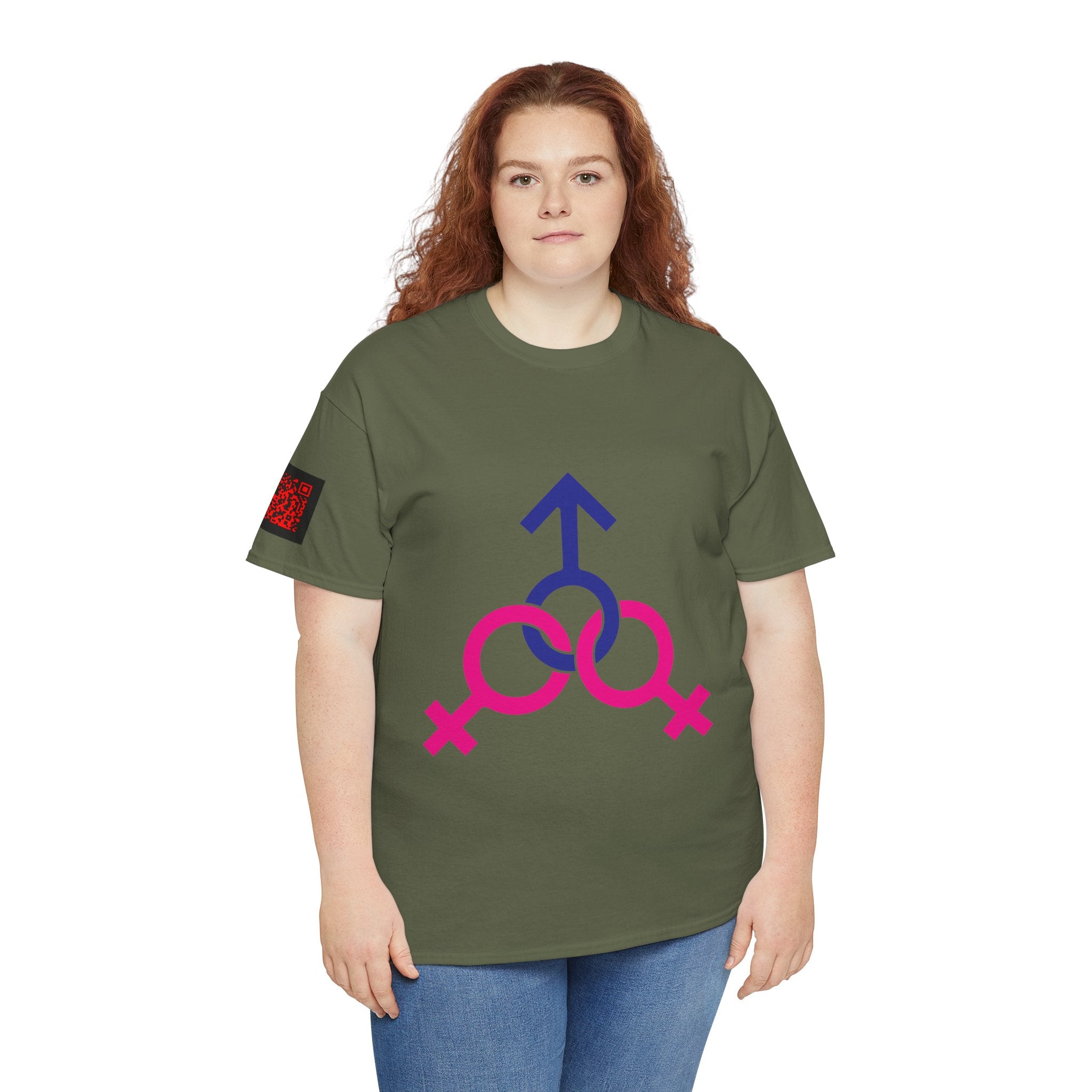 Female, Female & Male (Threesome) Symbol Tee — Gender Icons Graphic T-Shirt
