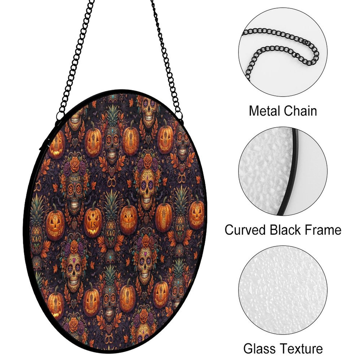 Halloween Swinger Inspired Stained Glass Hanging Decoration
