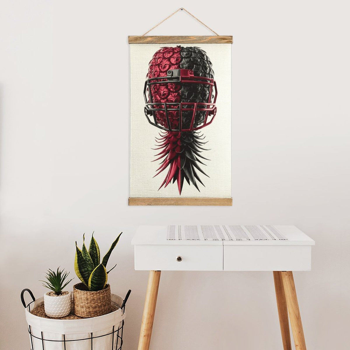 Football Inspired Framed Flax Painting Wall Decor