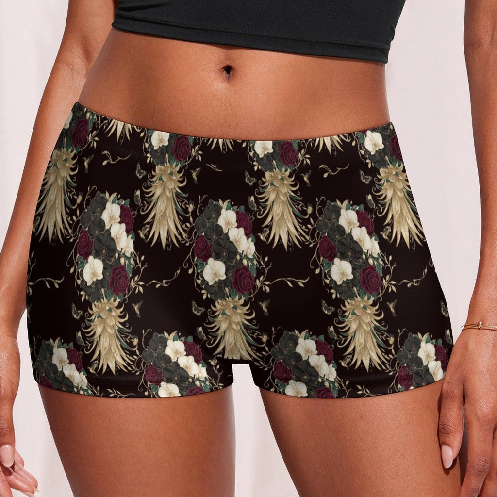 Floral Pineapple Women’s Boxer Briefs | Soft Milk Fiber Underwear