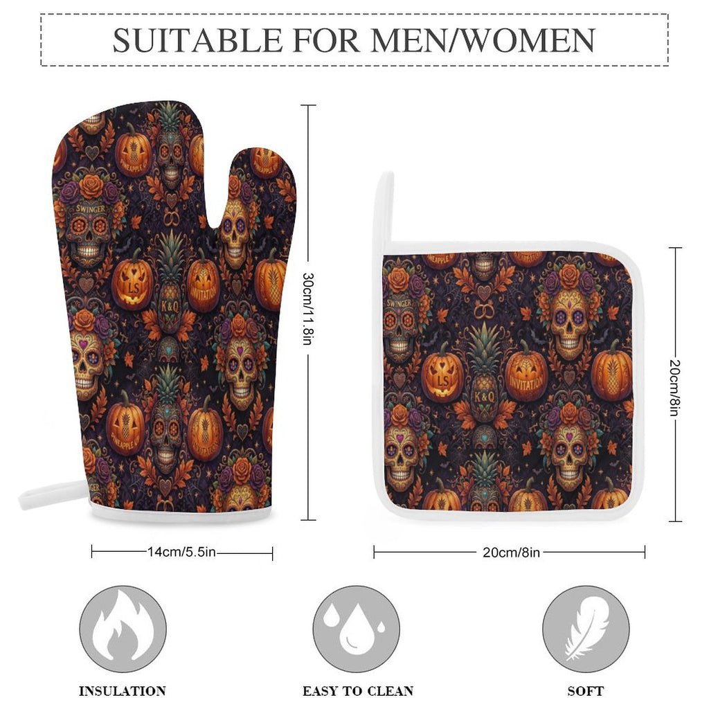 Halloween Swinger Inspired Oven Mitt & Pad Set of 3