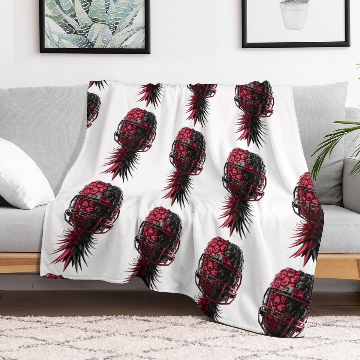 Football Inspired Flannel Blanket 50"×60"