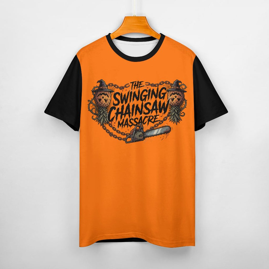 The Swinging Chainsaw Massacre Men’s Cotton Comfort T-Shirt | Horror Graphic Crew Neck Tee