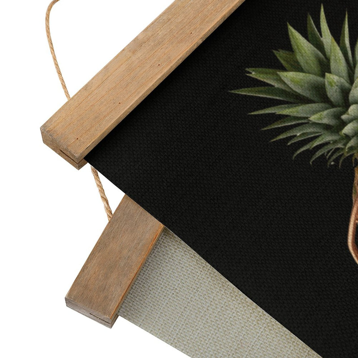 Pineapple Football Framed Flax Painting Wall Decor